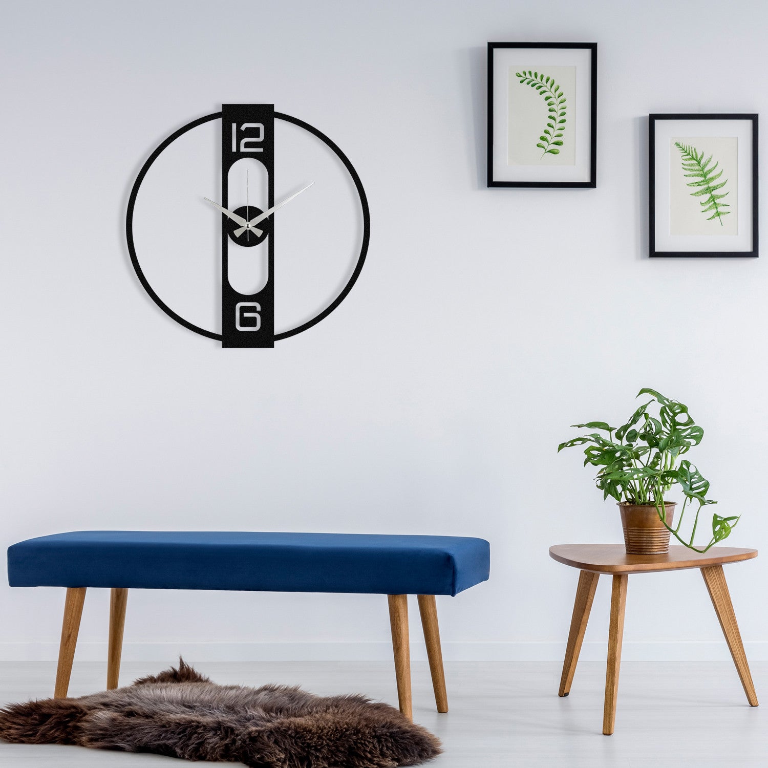 Relógio de Parede Decorativo Enzo 48x48 cm – Metal 100% – Preto