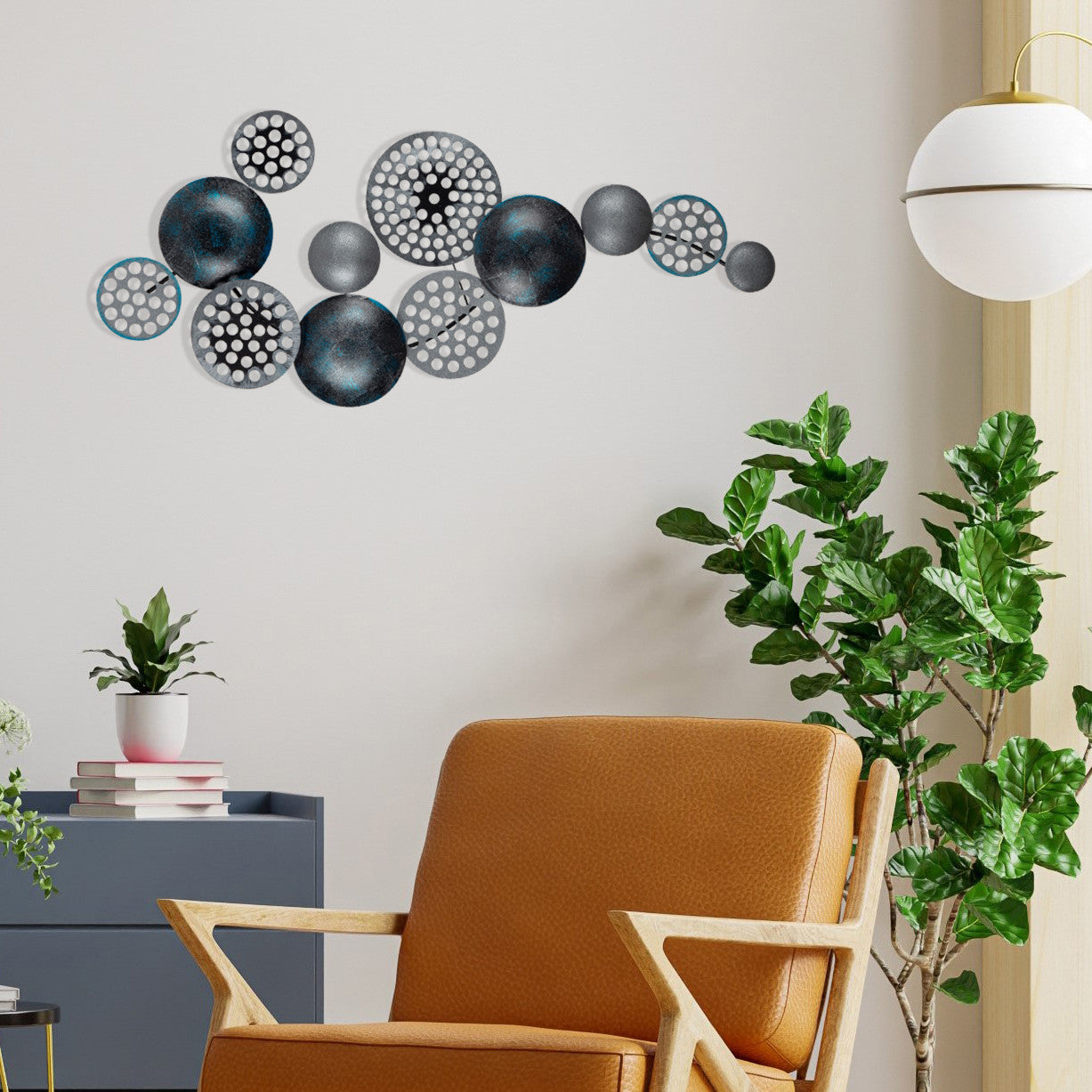 Bronte CH103-4 – Acessório Decorativo de Parede em Metal 100%, Multicolor, 90 x 8 x 42 cm