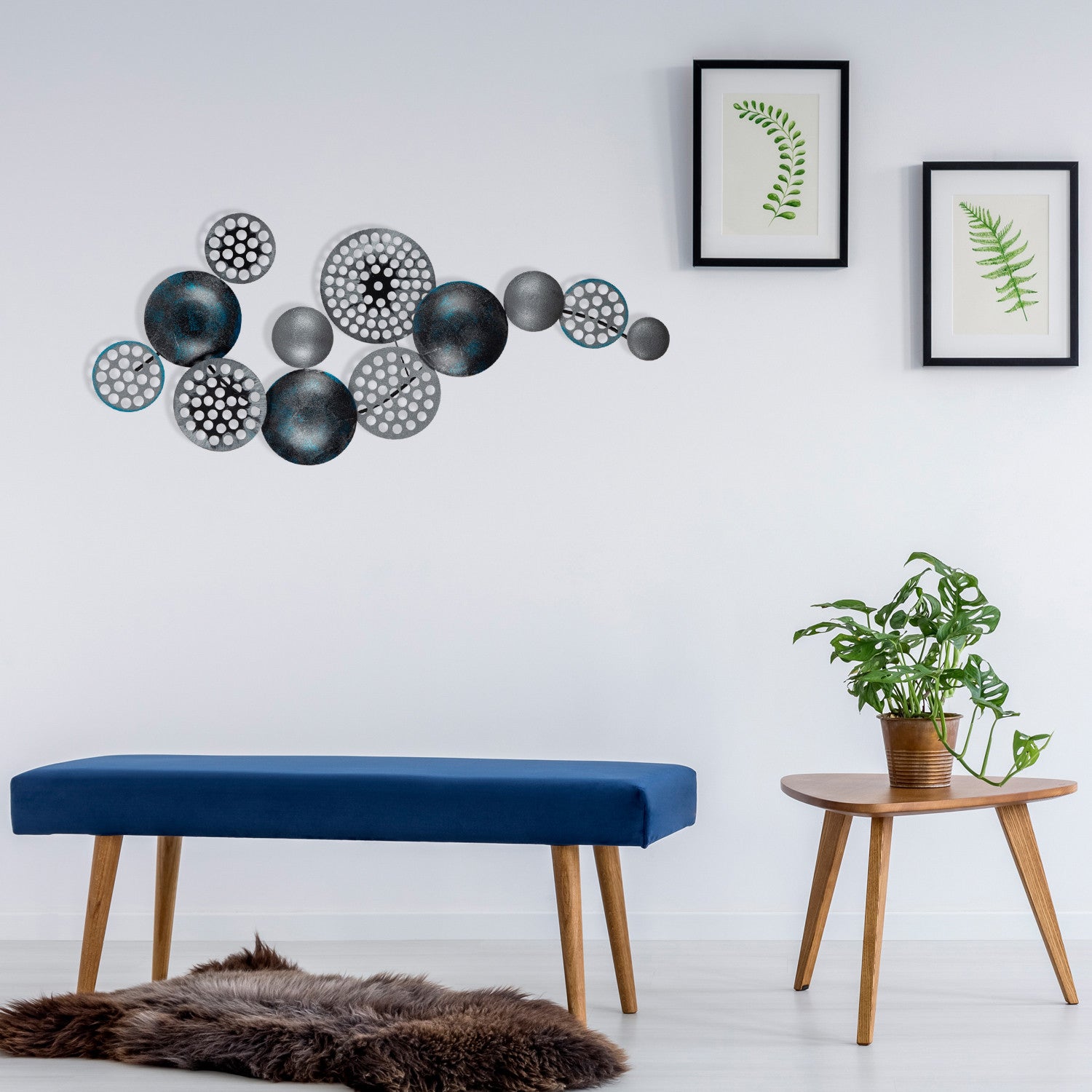 Bronte CH103-4 – Acessório Decorativo de Parede em Metal 100%, Multicolor, 90 x 8 x 42 cm
