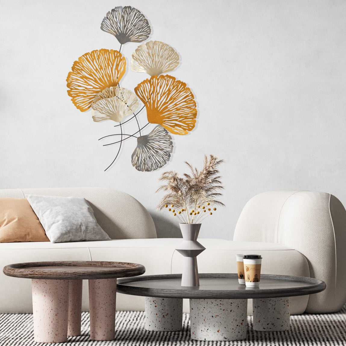 Acessório de parede decorativo de metal pintado à mão, 75 x 5 x 100 cm | 100% metal, 0,8 mm de espessura | Variações de cores exclusivas para uma decoração elegante para sua casa