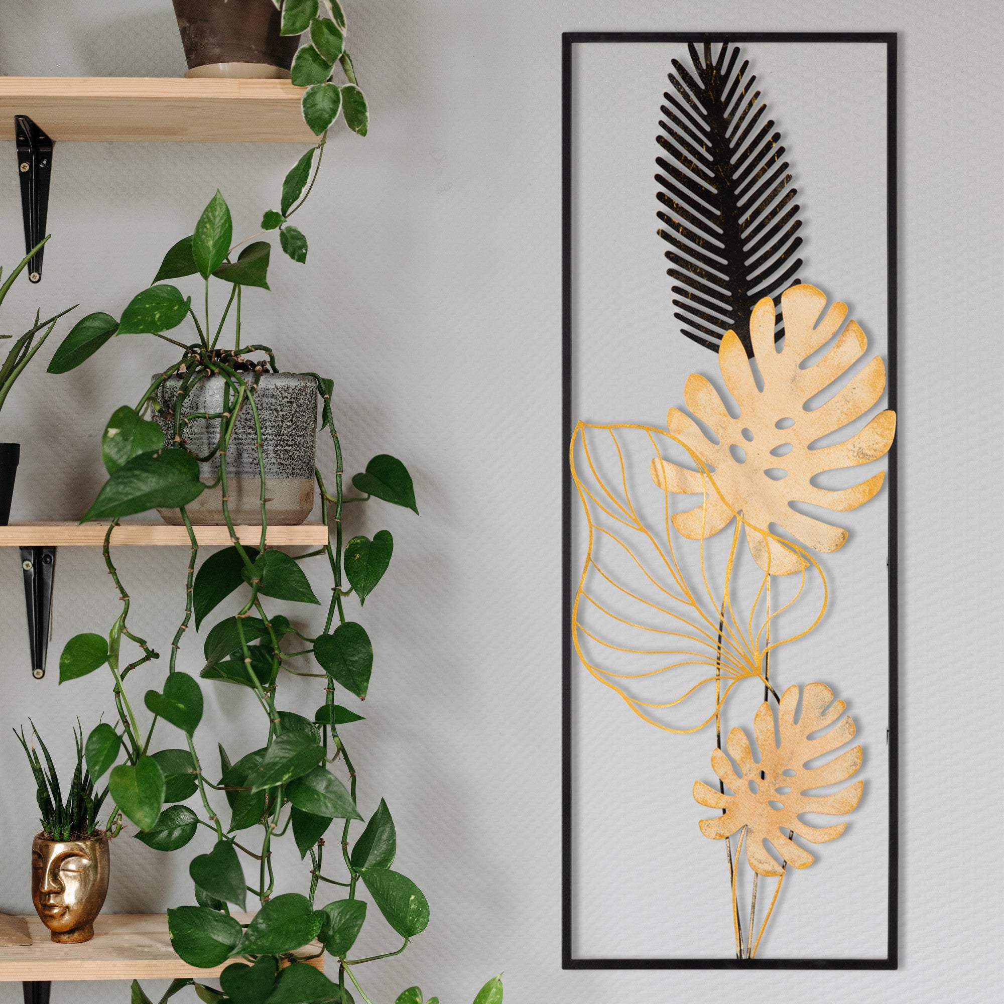 Acessório de parede decorativo de metal pintado à mão, 32 x 5 x 90 cm | 100% metal, 0,8 mm de espessura | Variações de cores exclusivas para uma decoração elegante para sua casa
