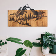 Nature – Acessório Decorativo de Parede em Metal Preto com Moldura em Nogueira, 57,5 x 33 cm