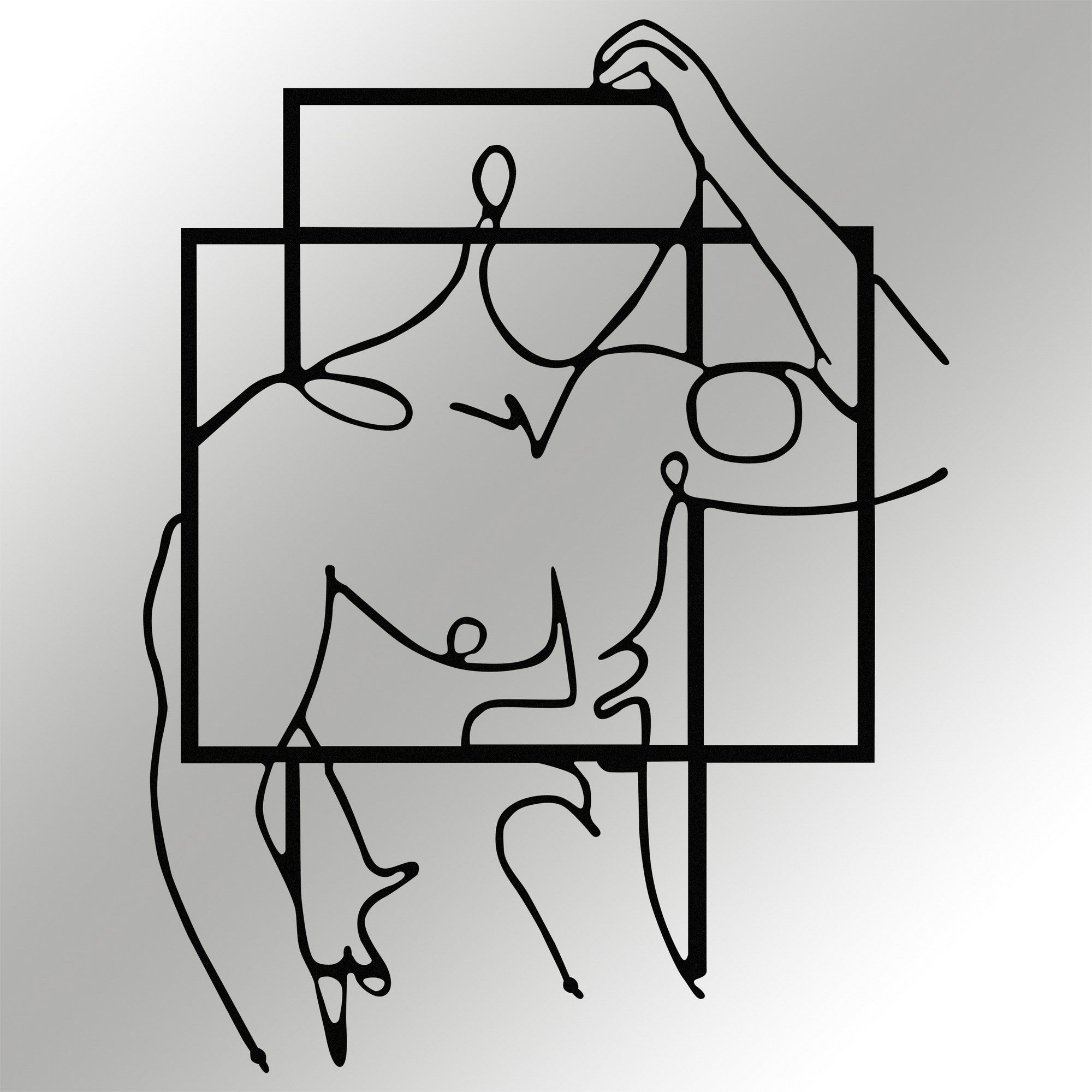 Fit Man – Acessório Decorativo de Parede em Metal Preto, 39 x 51 cm (1,2 mm)