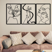 Acessório de parede decorativo de metal preto elegante, 109 x 50 cm | 100% metal, 1,2 mm de espessura | Perfeito para decoração moderna de casa e escritórios