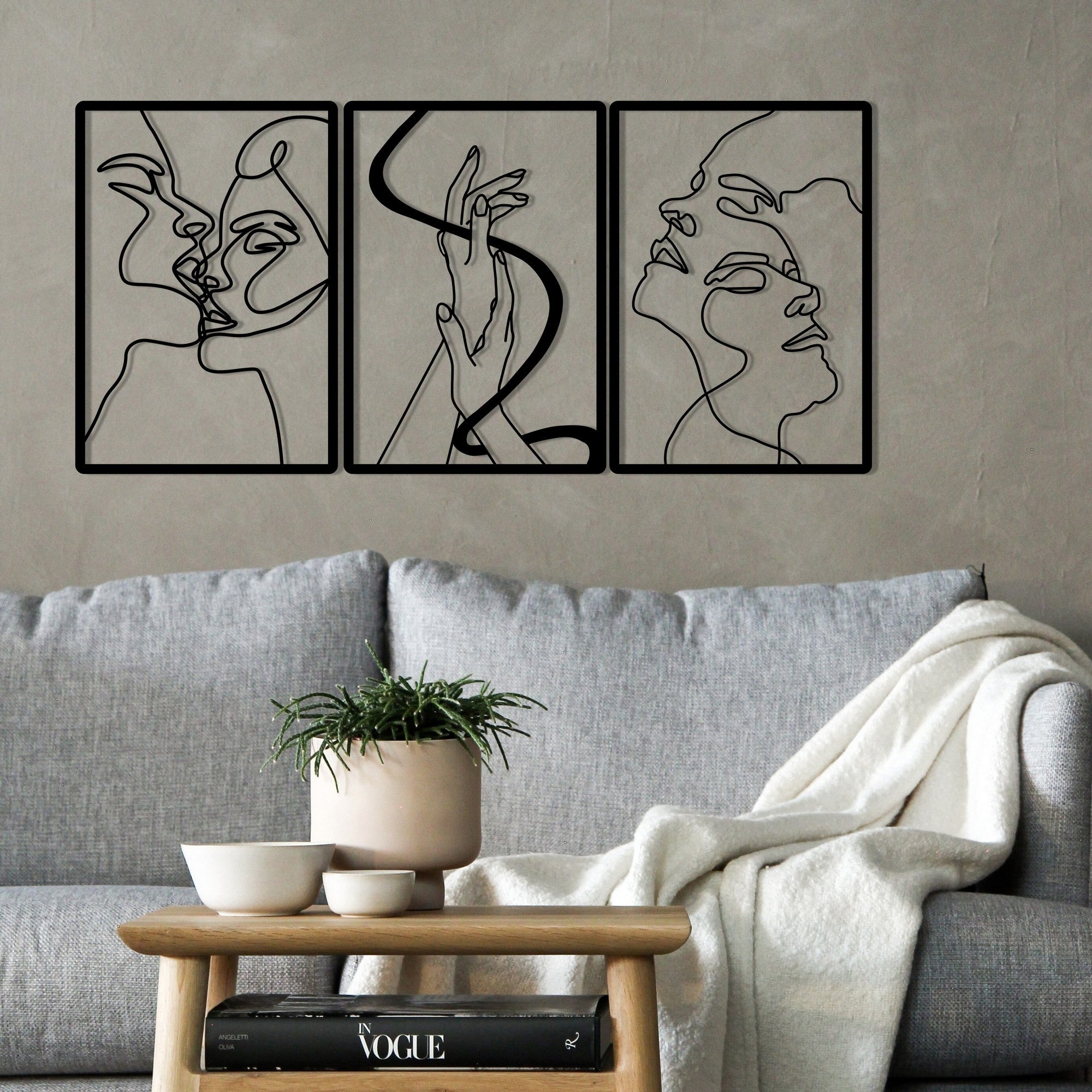 Acessório de parede decorativo de metal preto elegante, 109 x 50 cm | 100% metal, 1,2 mm de espessura | Perfeito para decoração moderna de casa e escritórios
