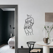 Cool Man 1 – Acessório Decorativo de Parede em Metal Preto (100% metal, 1,2 mm), 32 x 69 cm
