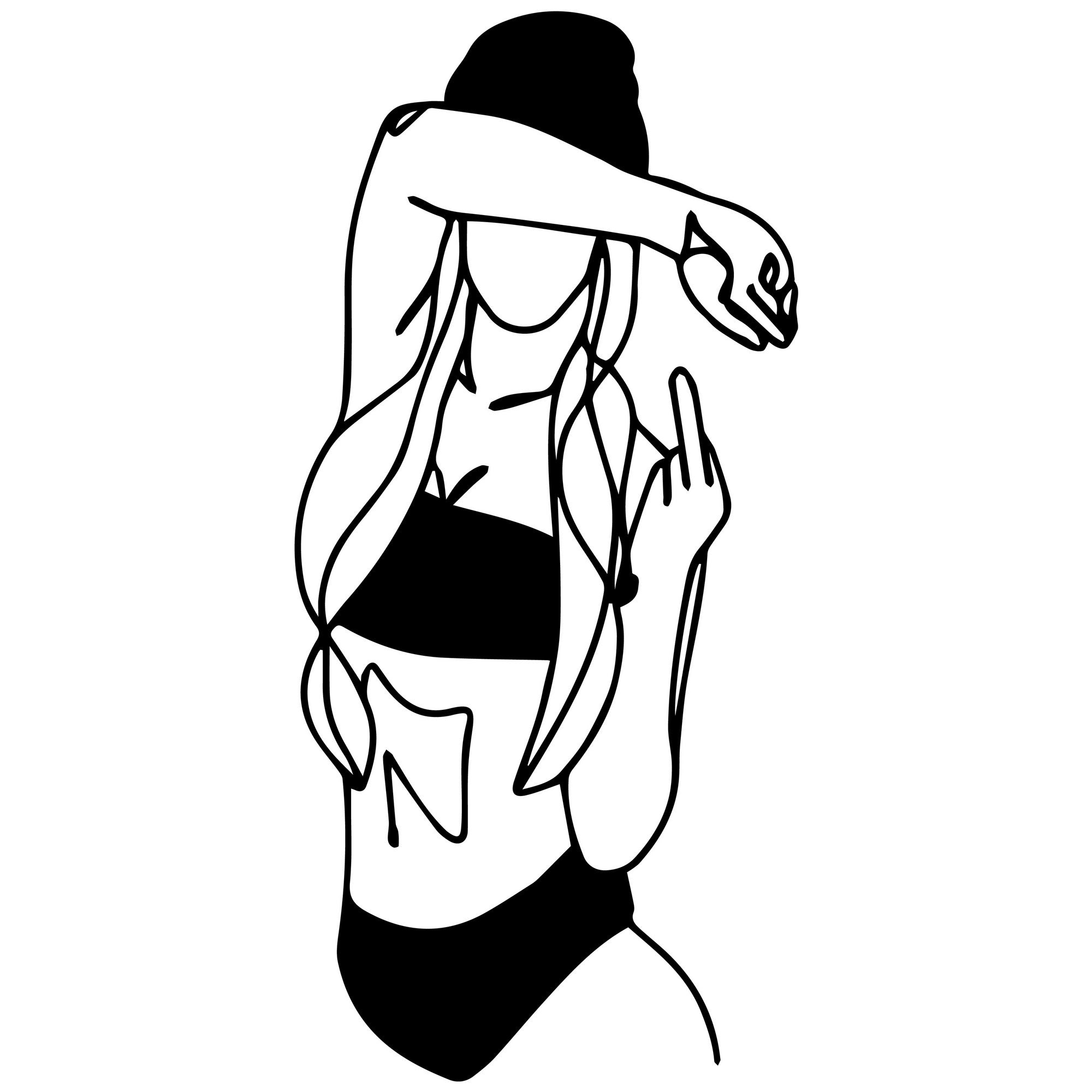 Cool Woman 2 – Acessório Decorativo de Parede em Metal, Preto, 28,5 x 60 cm, 100% metal (1,2 mm), 1,094 kg
