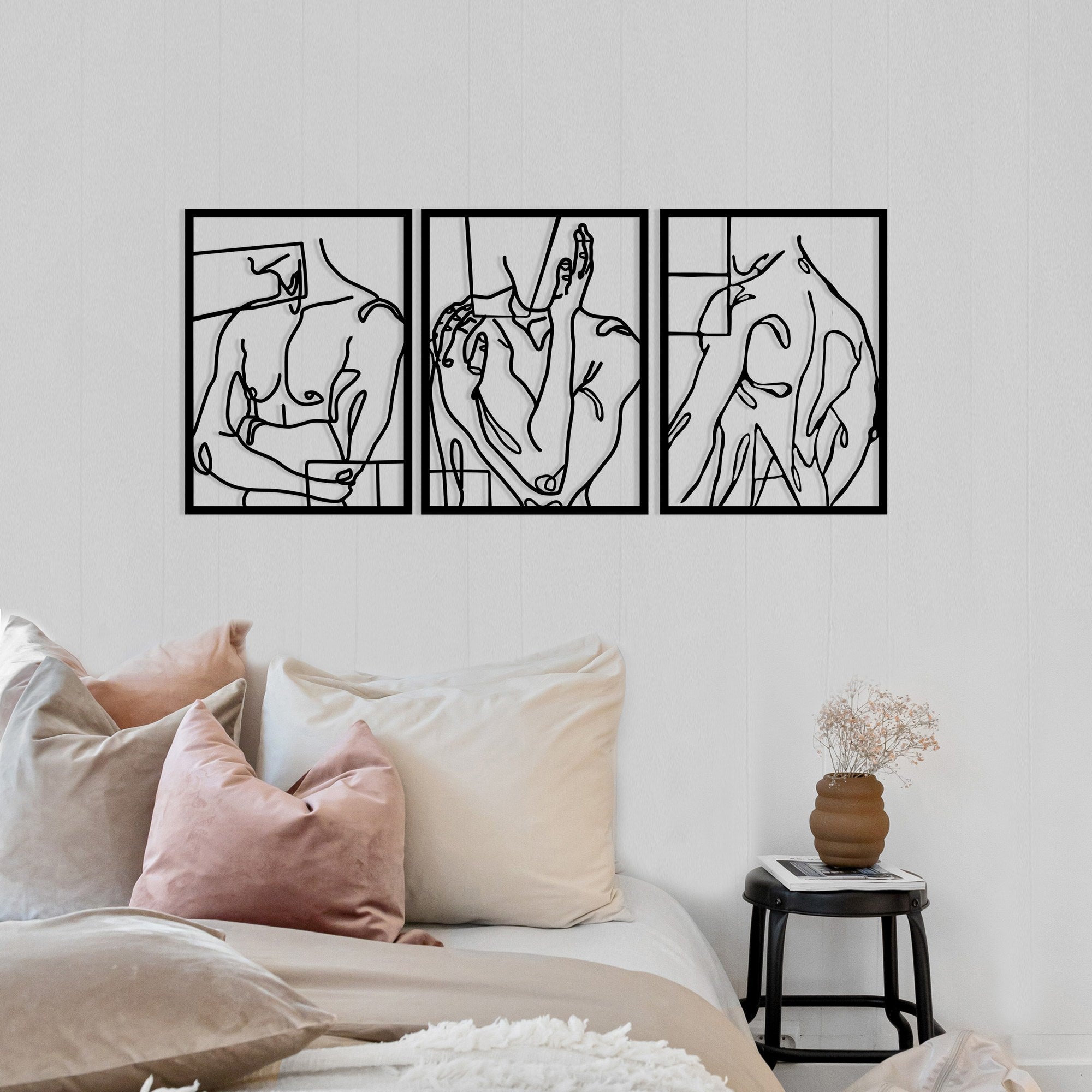 Cool Man 3 – Acessório Decorativo de Parede em Metal Preto, 114x50 cm