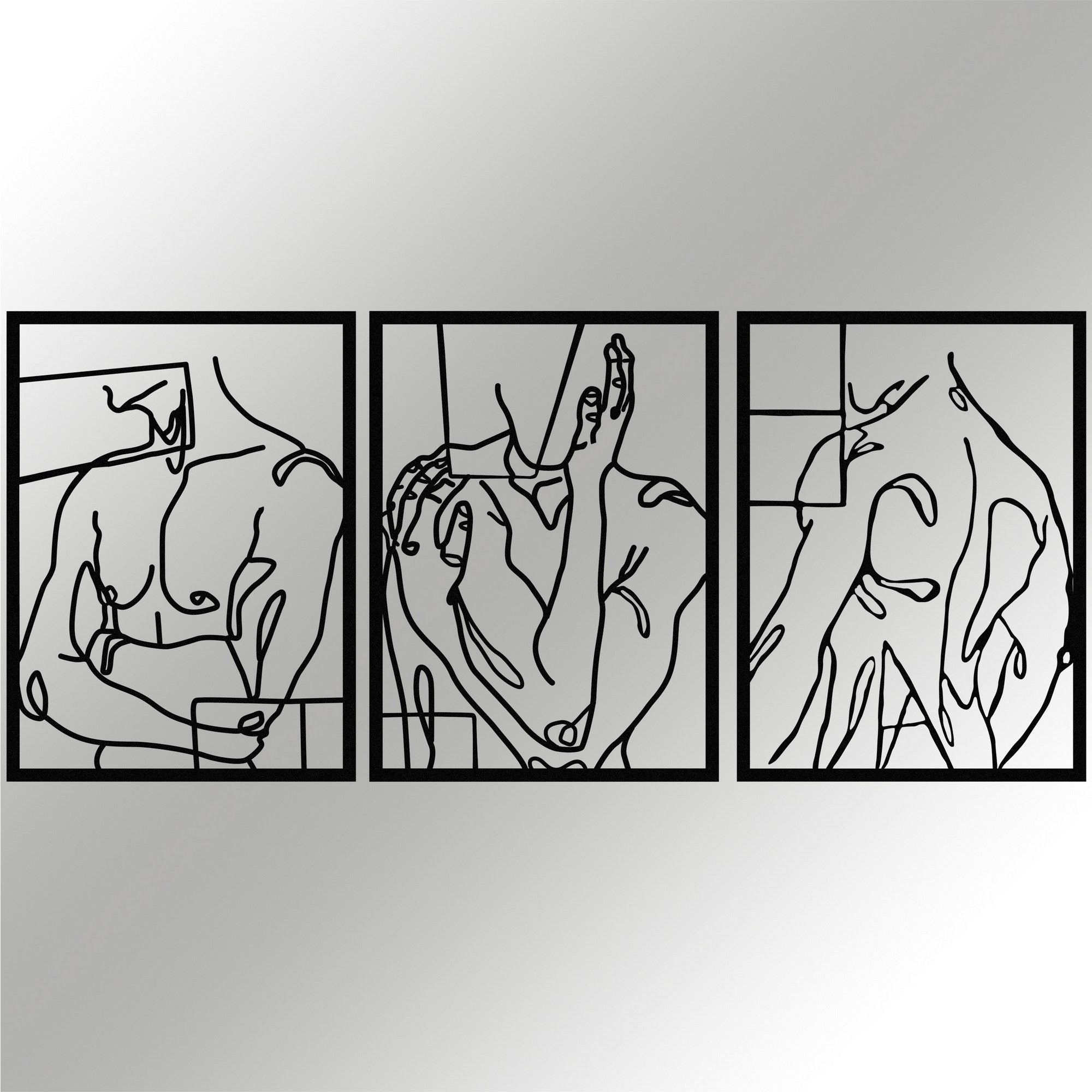Cool Man 3 – Acessório Decorativo de Parede em Metal Preto, 114x50 cm