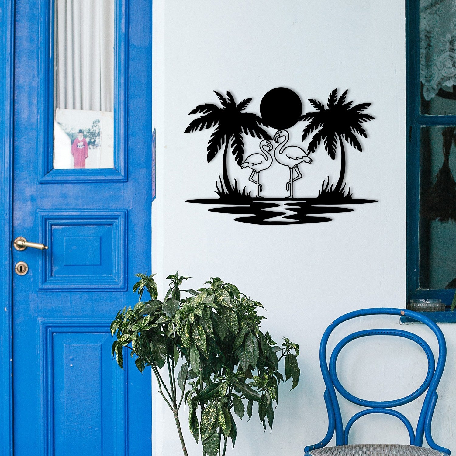 Havai – Acessório Decorativo de Parede em Metal Preto 100%, 60 x 42 cm