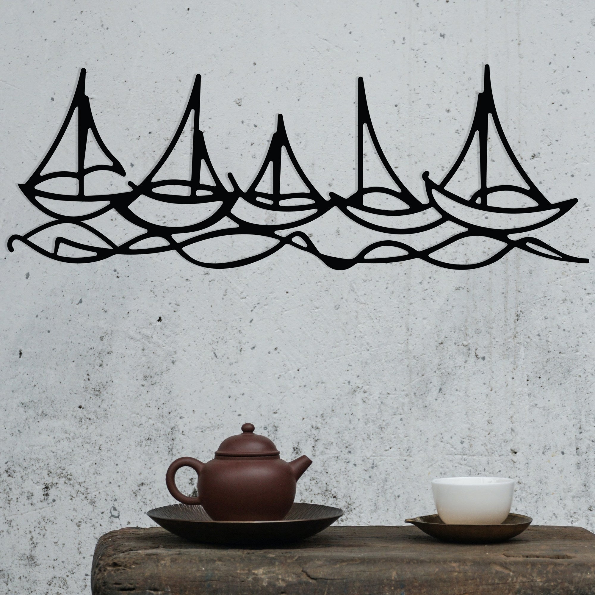 Acessório de parede decorativo de metal preto elegante, 68 x 24 cm | 100% metal, 1,2 mm de espessura | Perfeito para decoração moderna e arte de parede exclusiva