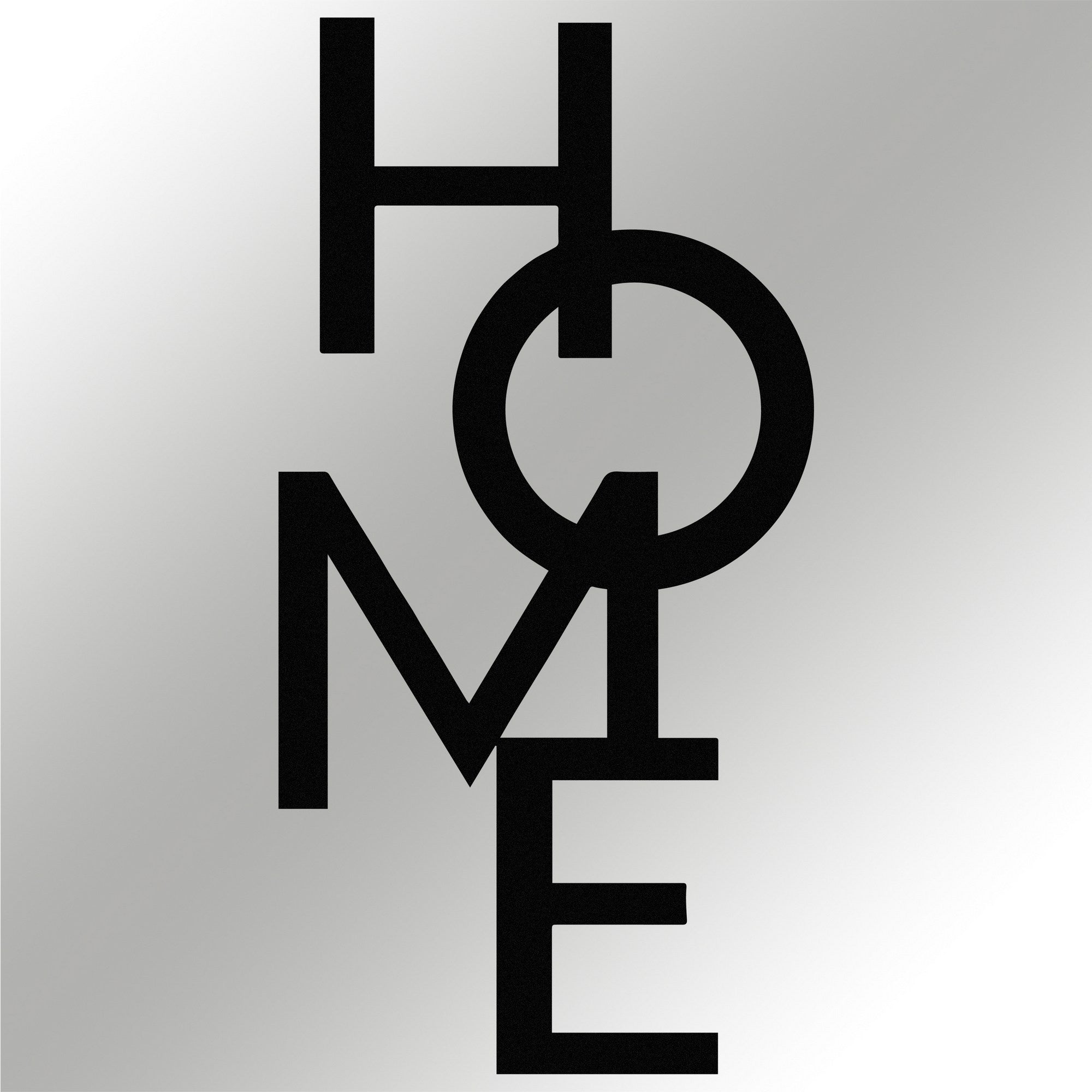 Home 5 – Acessório Decorativo de Parede em Metal, Preto, 34,5 x 68 cm