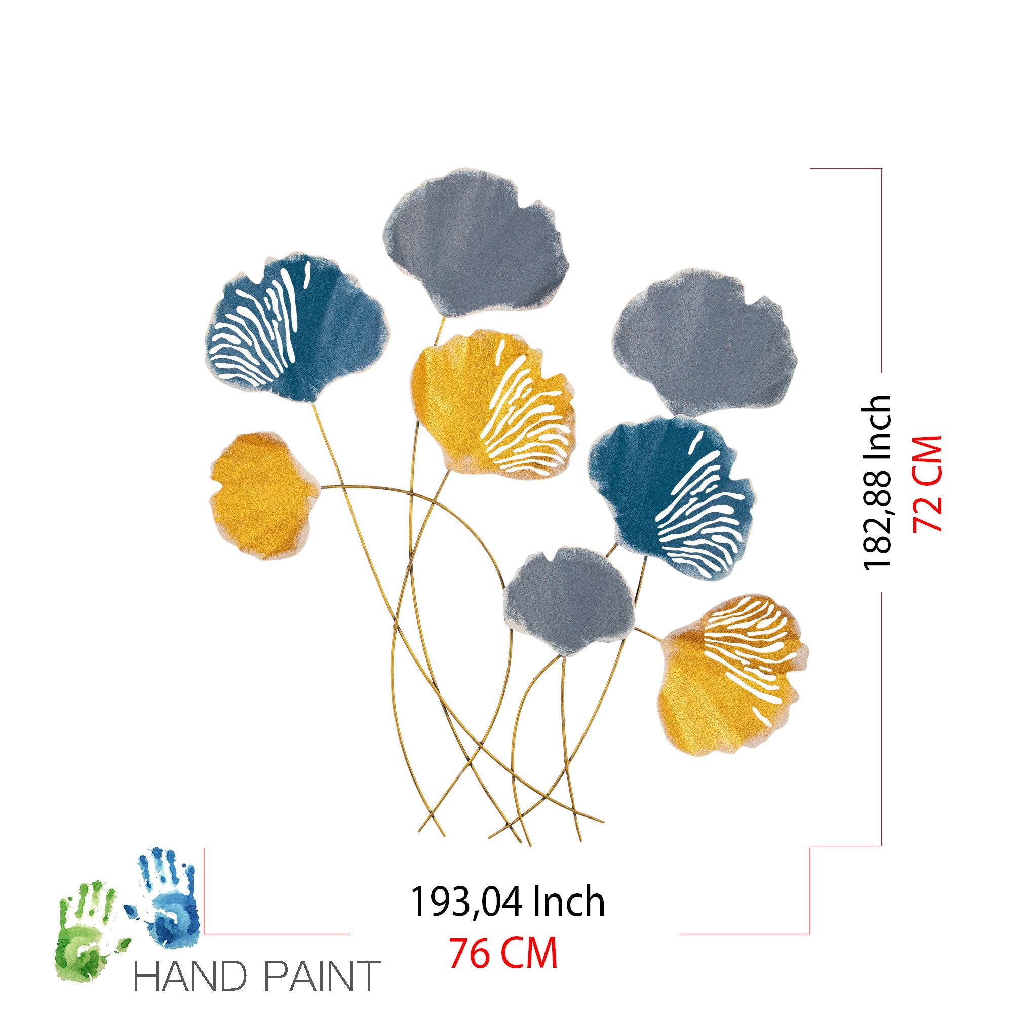 Vuzuh Acessório Decorativo de Parede em Metal Multicolorido, 76 x 5 x 70 cm, 100% metal (0,8 mm) – Ref. 279ENZ2538