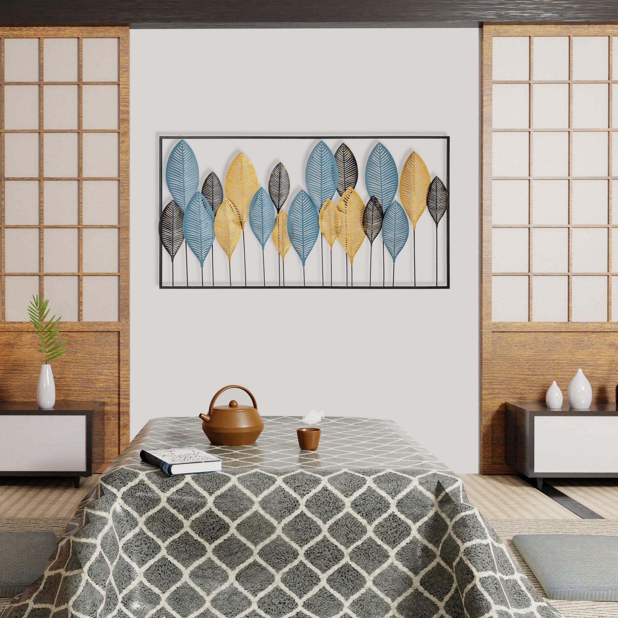 Zevahir 4 – Acessório Decorativo de Parede 100% Metal Multicolor, Recorte a Laser, 115 x 60 cm