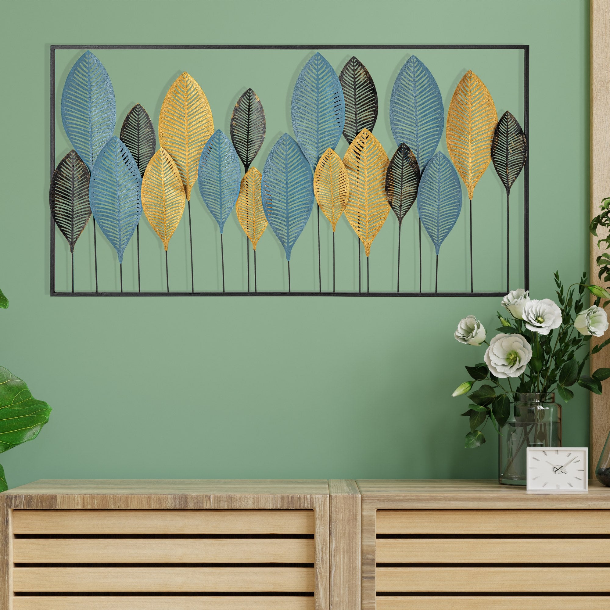 Zevahir 4 – Acessório Decorativo de Parede 100% Metal Multicolor, Recorte a Laser, 115 x 60 cm