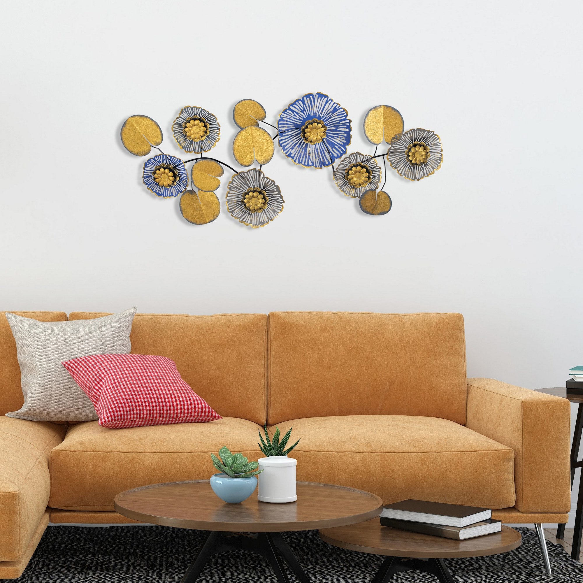 Vaveyla 8 Acessório Decorativo de Parede 100% Metal, Multicolor, 112 x 9 x 47 cm