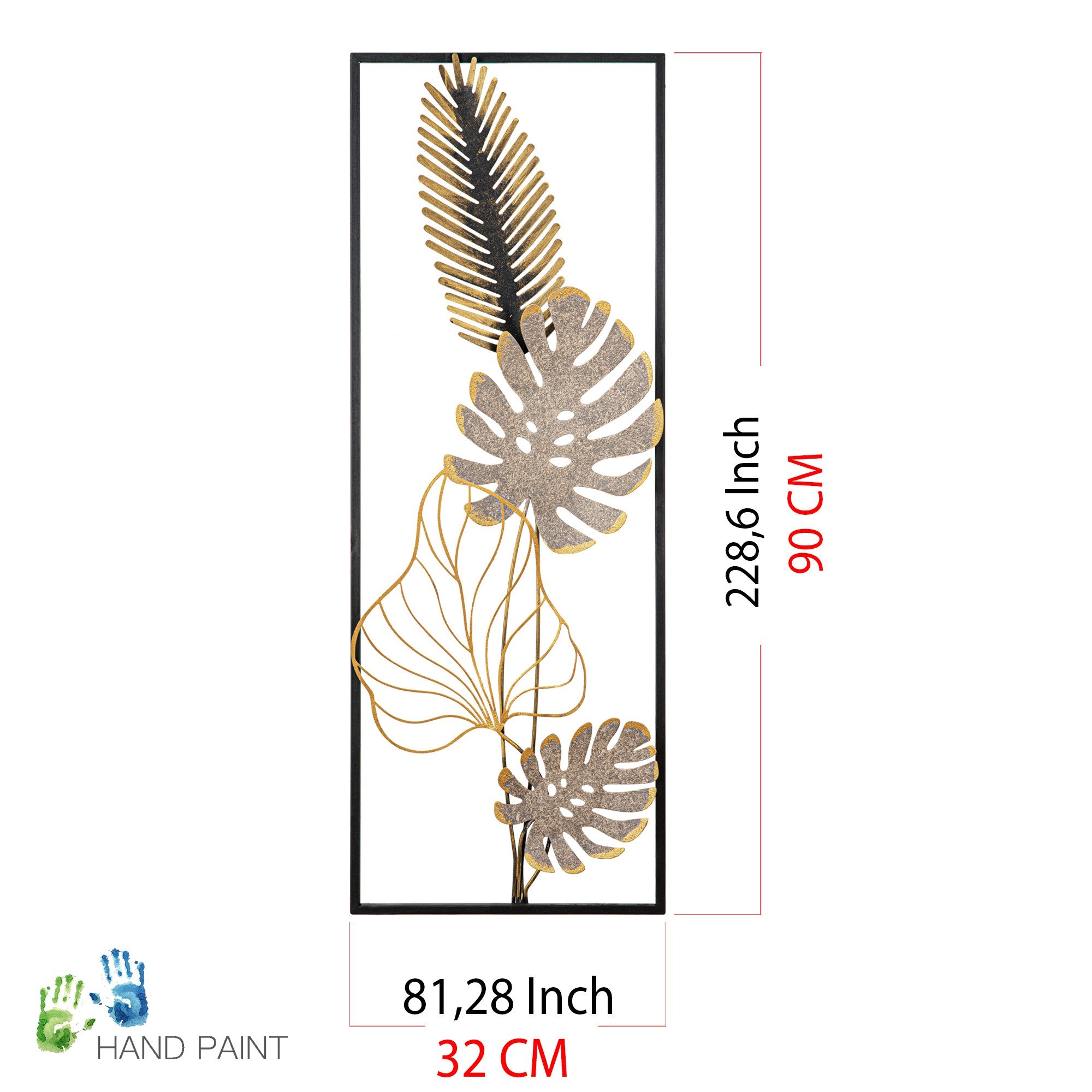 Nazo — Acessório Decorativo de Parede em Metal 100%, Multicolor, 32 x 5 x 90 cm
