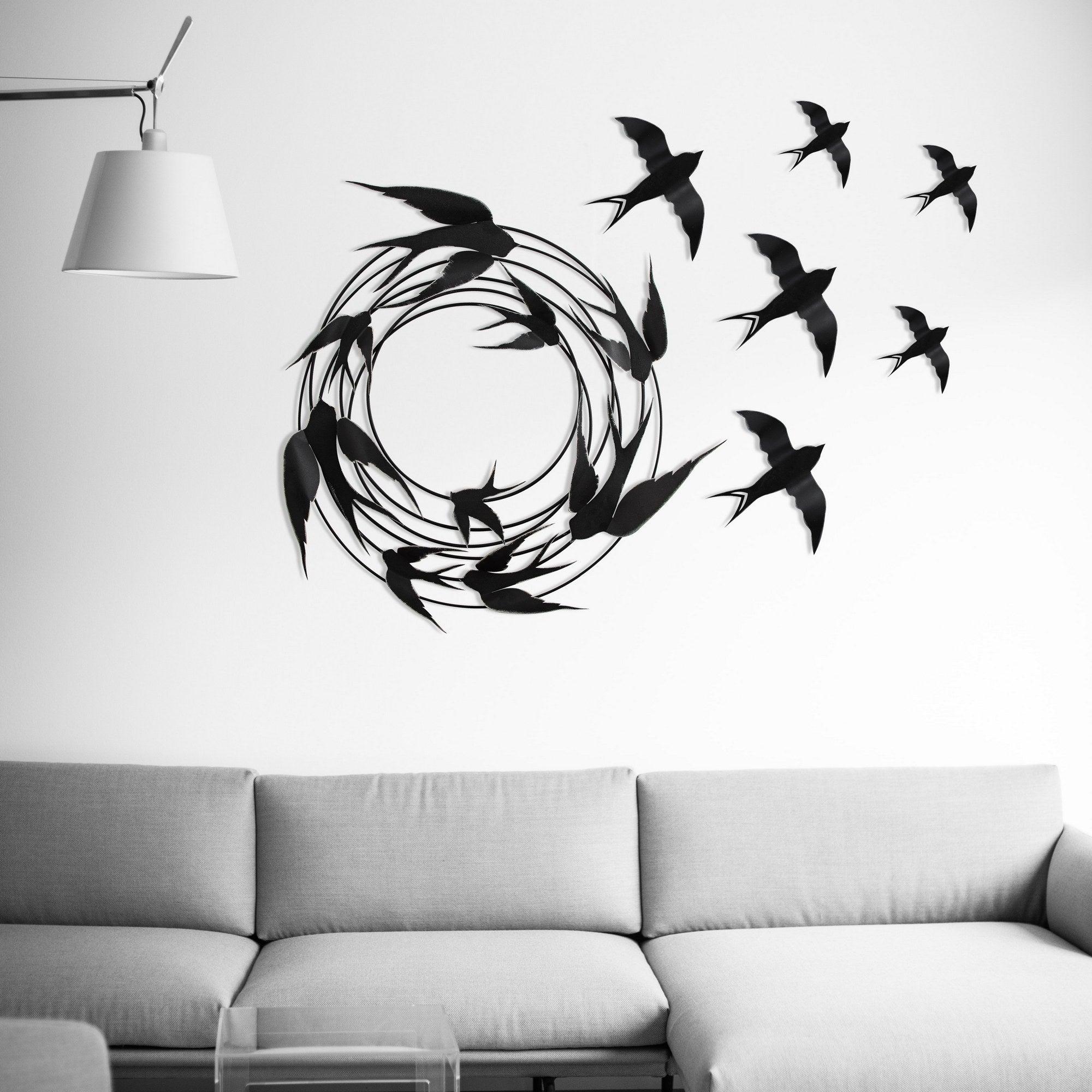 Acessório Decorativo em Metal Migration - 2 Multicolor com Pássaros, 79x8x79 cm