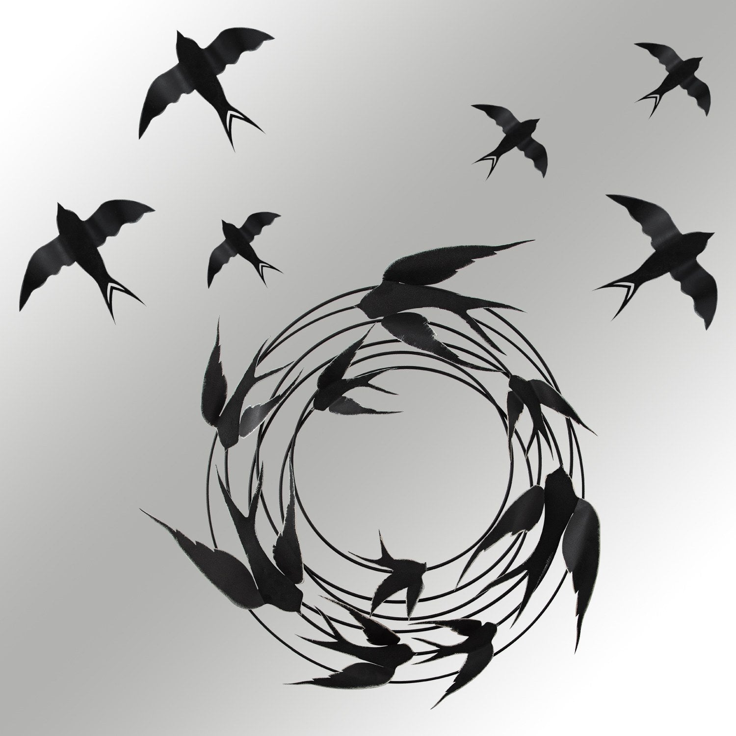 Acessório Decorativo em Metal Migration - 2 Multicolor com Pássaros, 79x8x79 cm