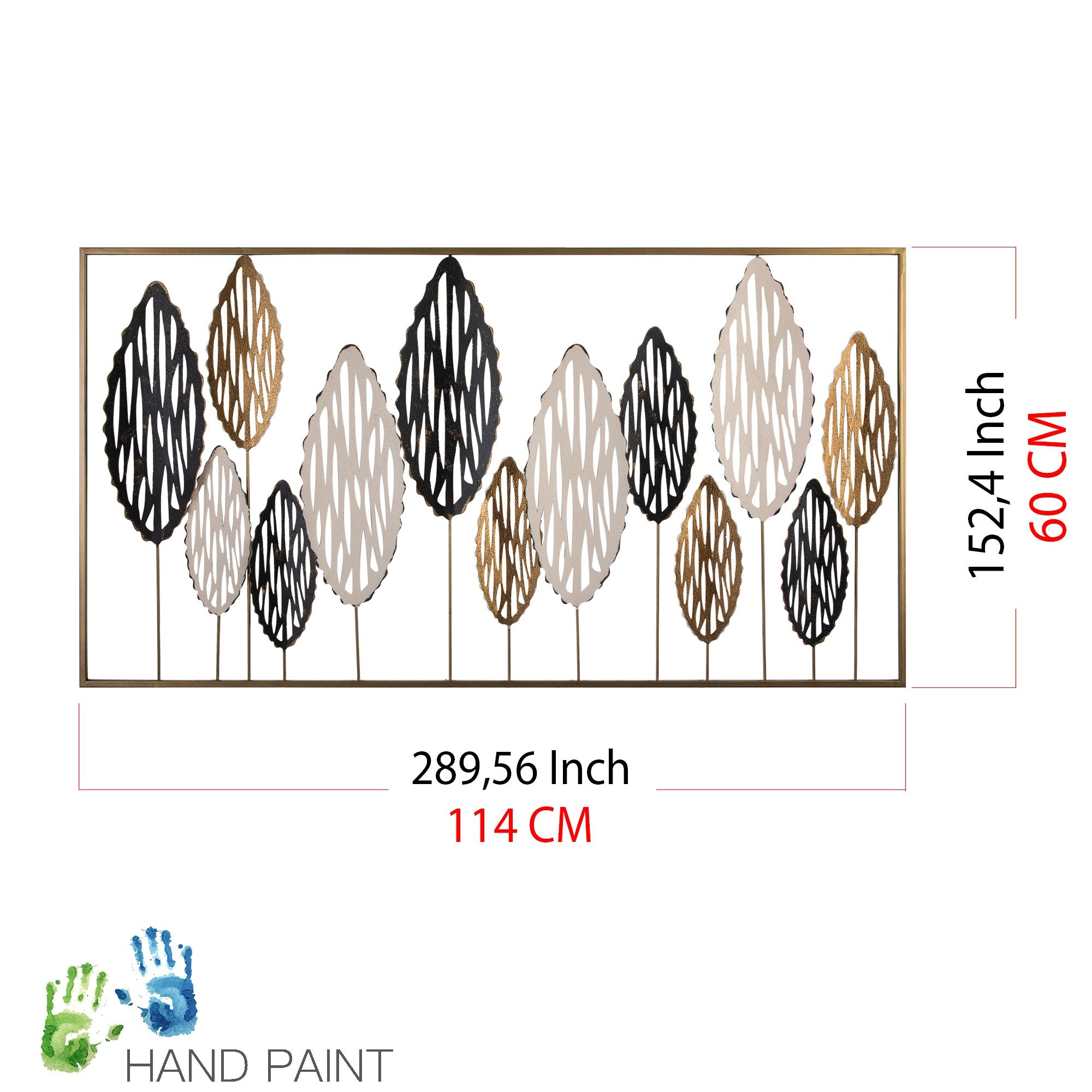 Acessório Decorativo em Metal “Best - 2” Multicolor, 114x4x60 cm (100% metal, 0,8 mm)
