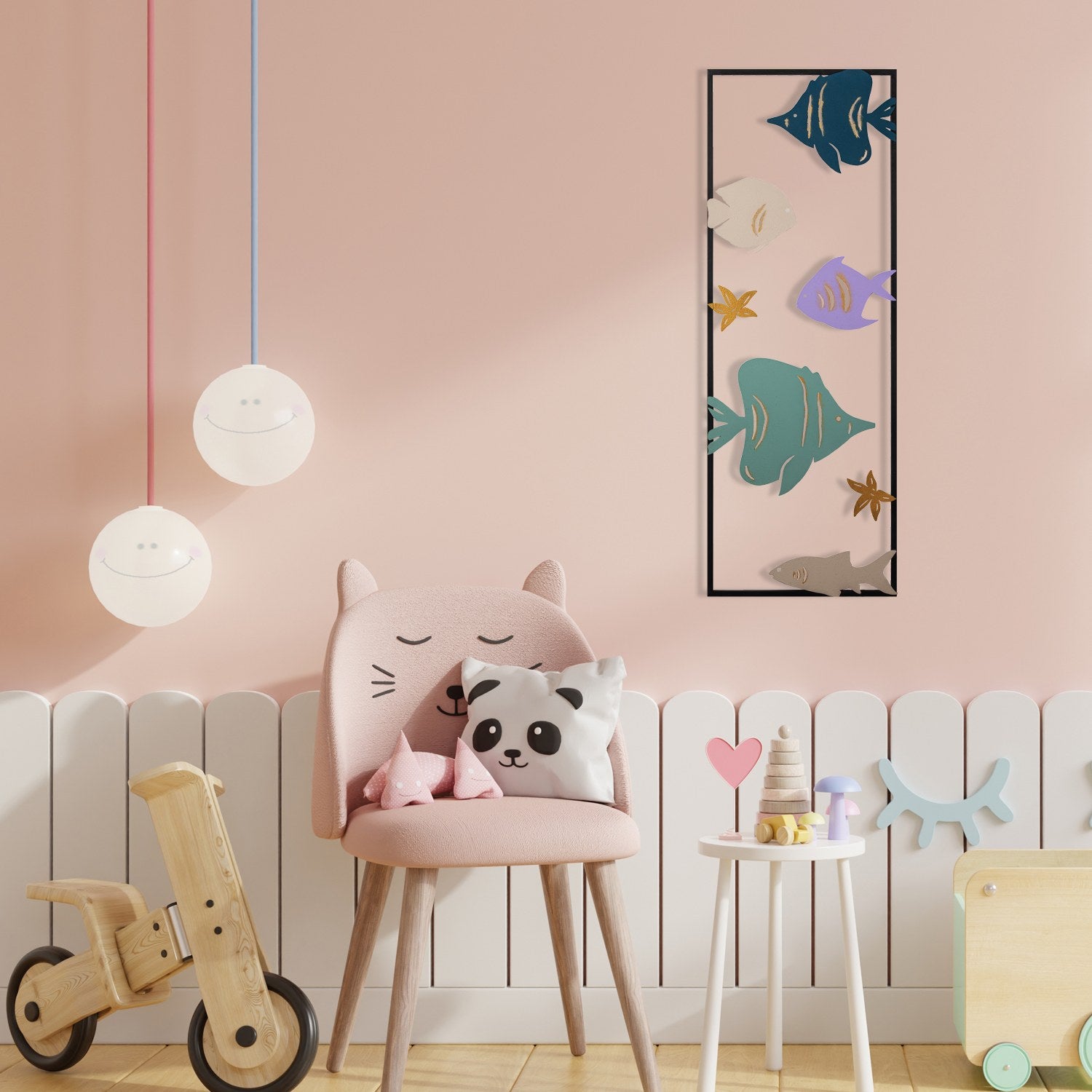 Aquarium - 1 Acessório Decorativo em Metal Multicolor, 32x5x90 cm, 100% Metal (0,8 mm), 1,442 kg