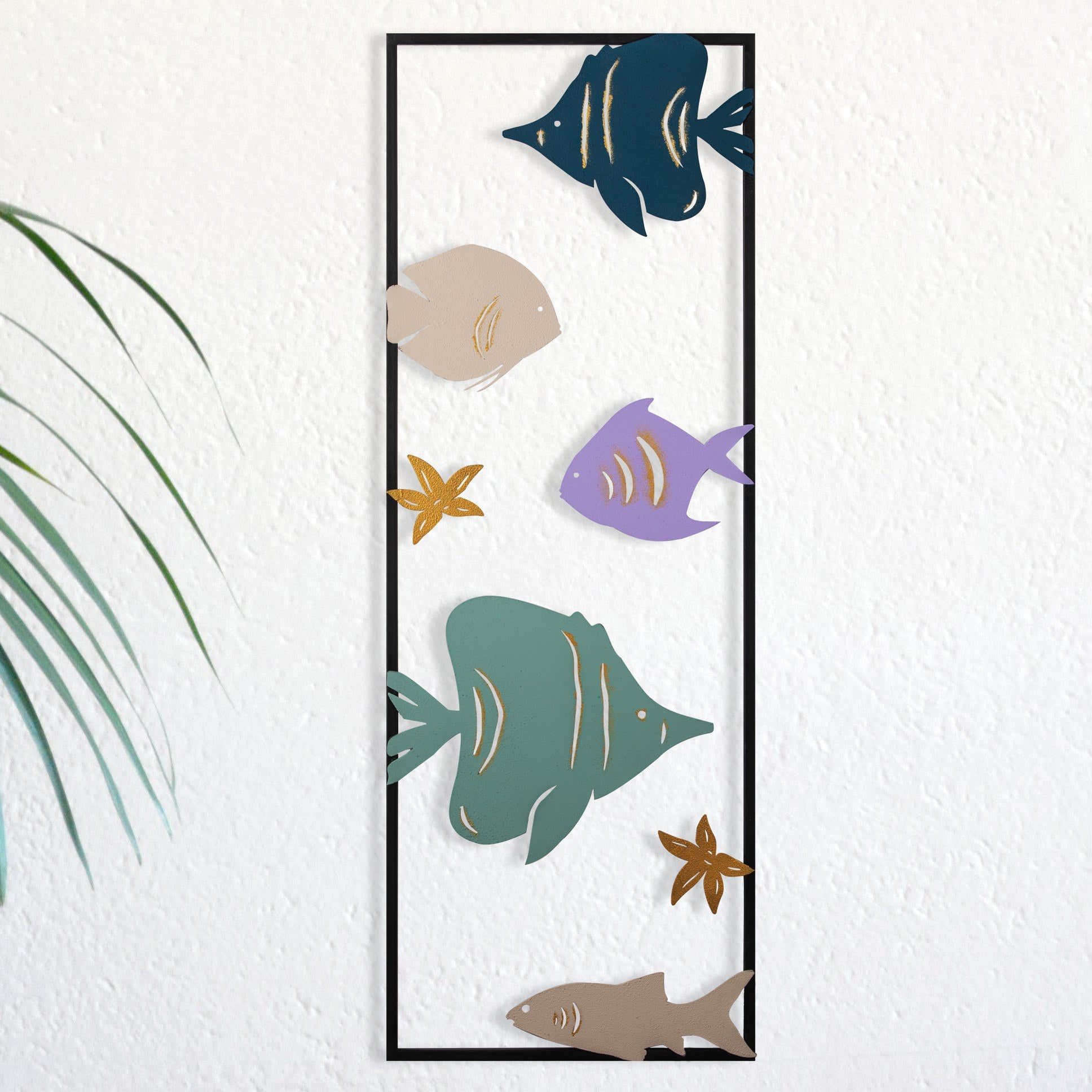 Aquarium - 1 Acessório Decorativo em Metal Multicolor, 32x5x90 cm, 100% Metal (0,8 mm), 1,442 kg