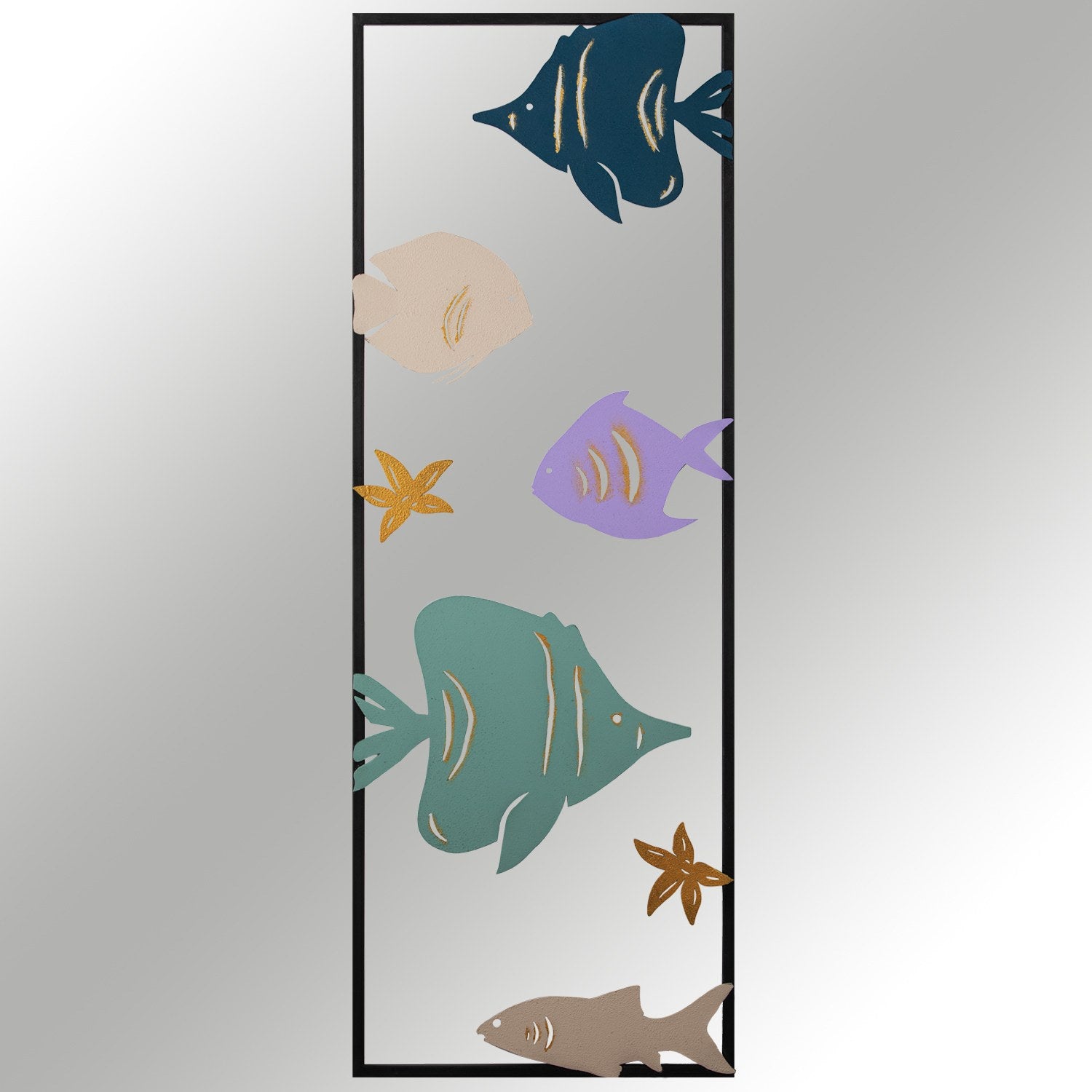 Aquarium - 1 Acessório Decorativo em Metal Multicolor, 32x5x90 cm, 100% Metal (0,8 mm), 1,442 kg
