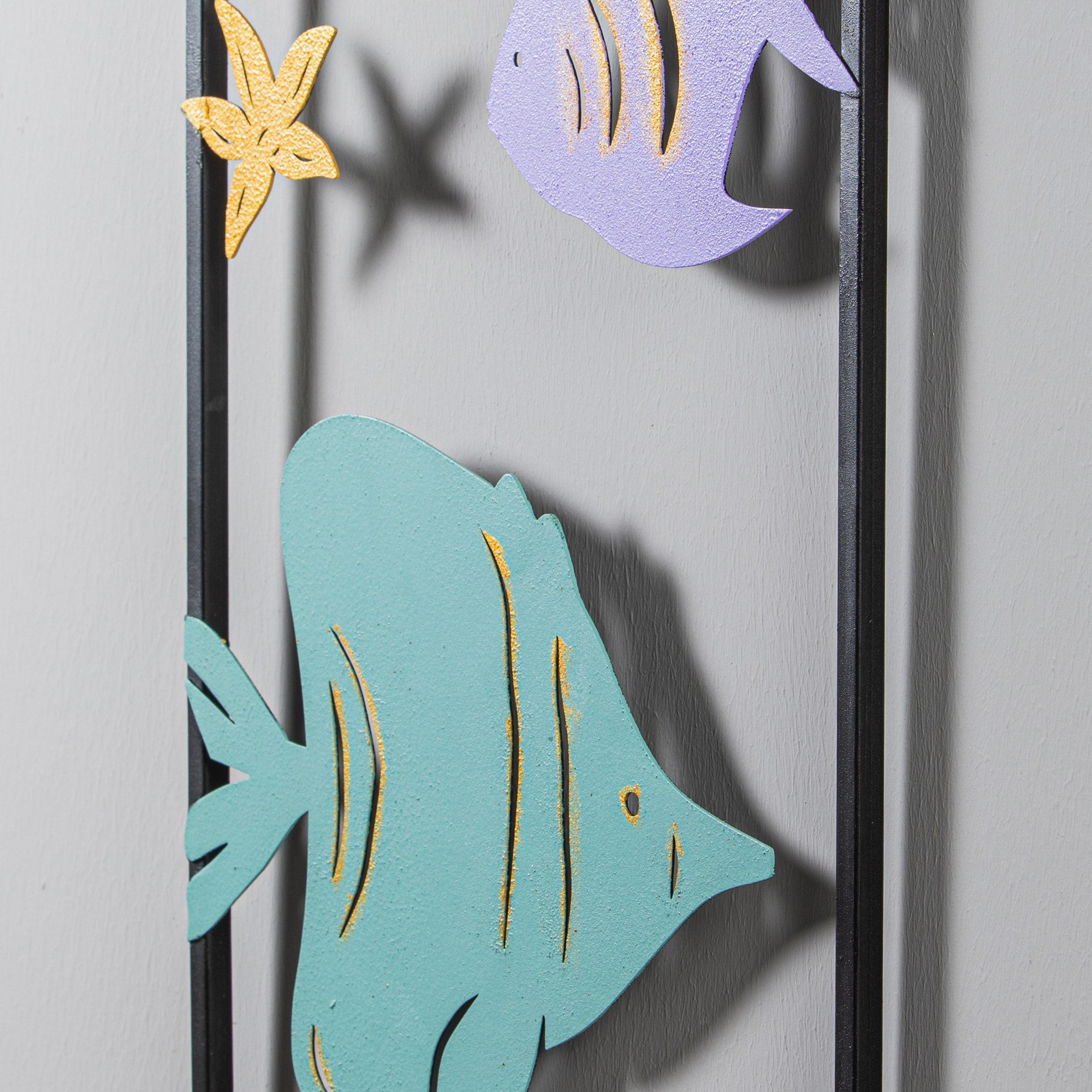Aquarium - 1 Acessório Decorativo em Metal Multicolor, 32x5x90 cm, 100% Metal (0,8 mm), 1,442 kg