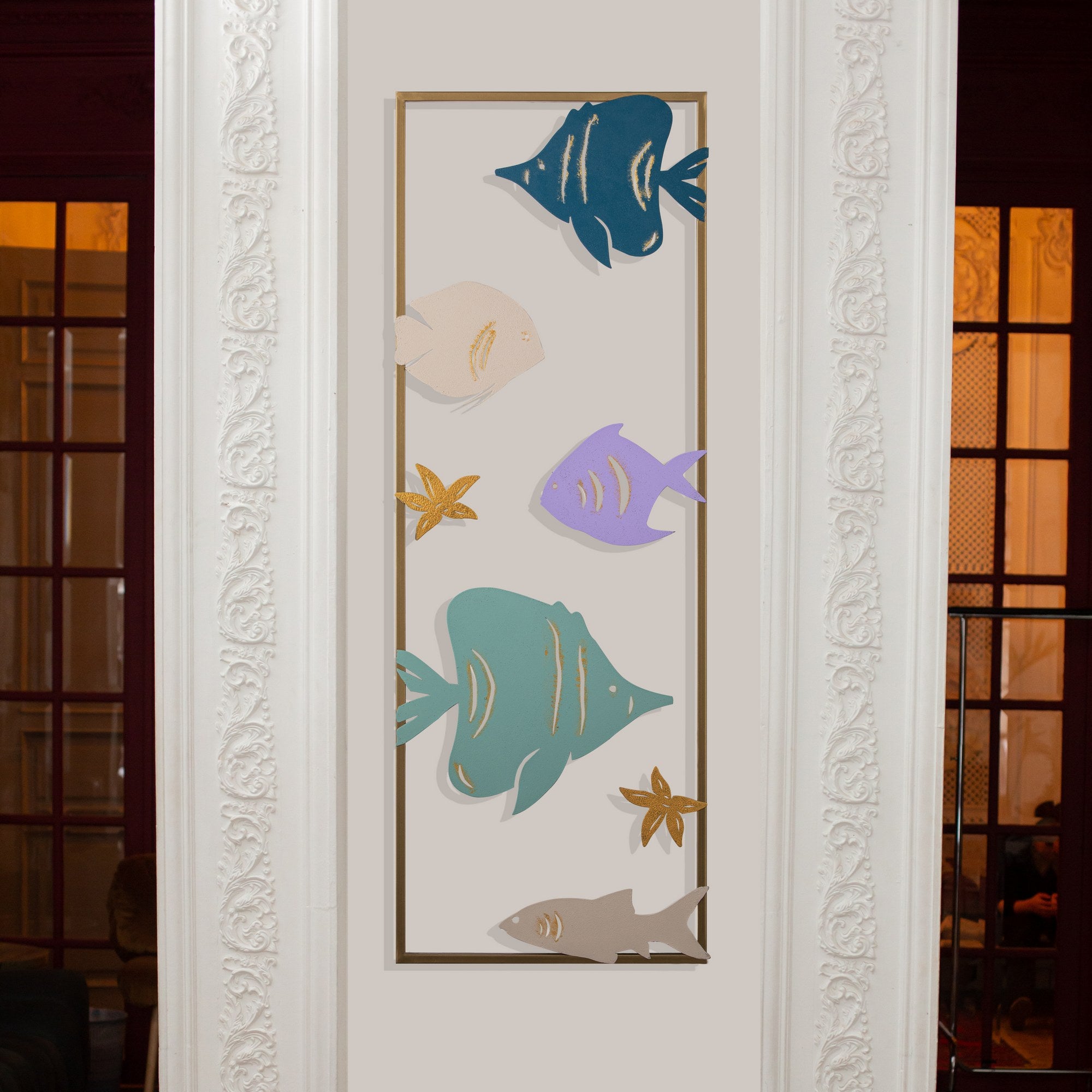 Aquário - 2 Acessório Decorativo 100% Metal Multicolor 32x5x90 cm