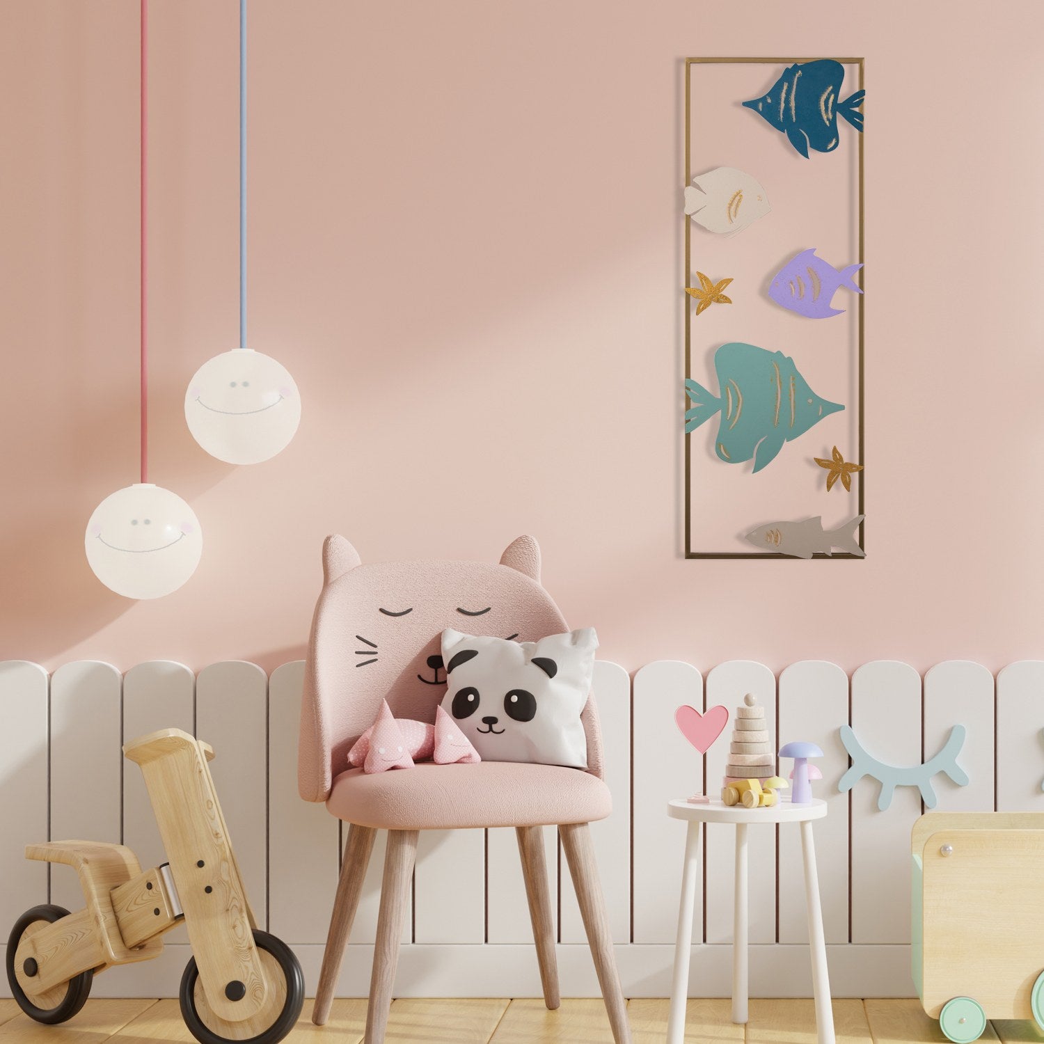 Aquário - 2 Acessório Decorativo 100% Metal Multicolor 32x5x90 cm