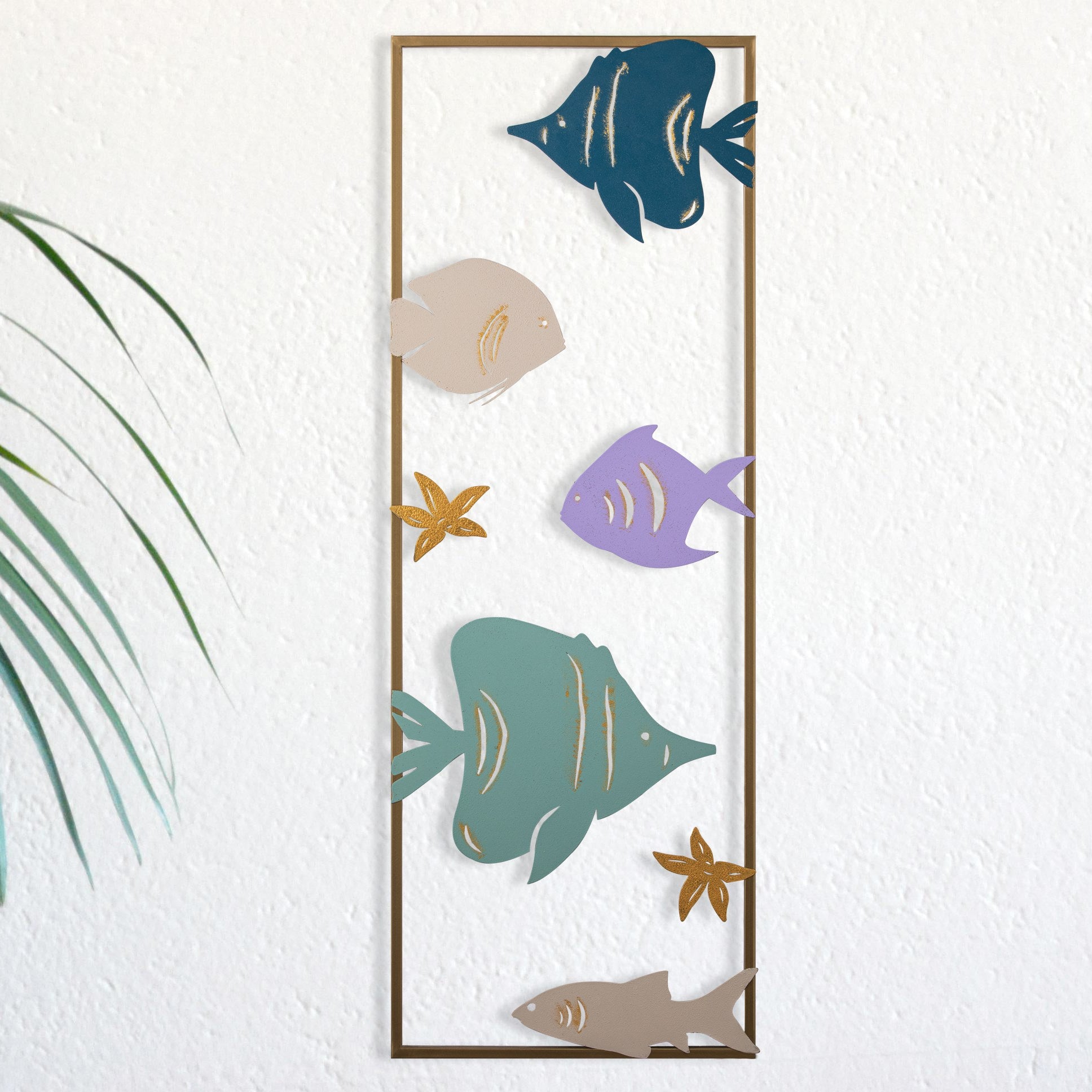 Aquário - 2 Acessório Decorativo 100% Metal Multicolor 32x5x90 cm