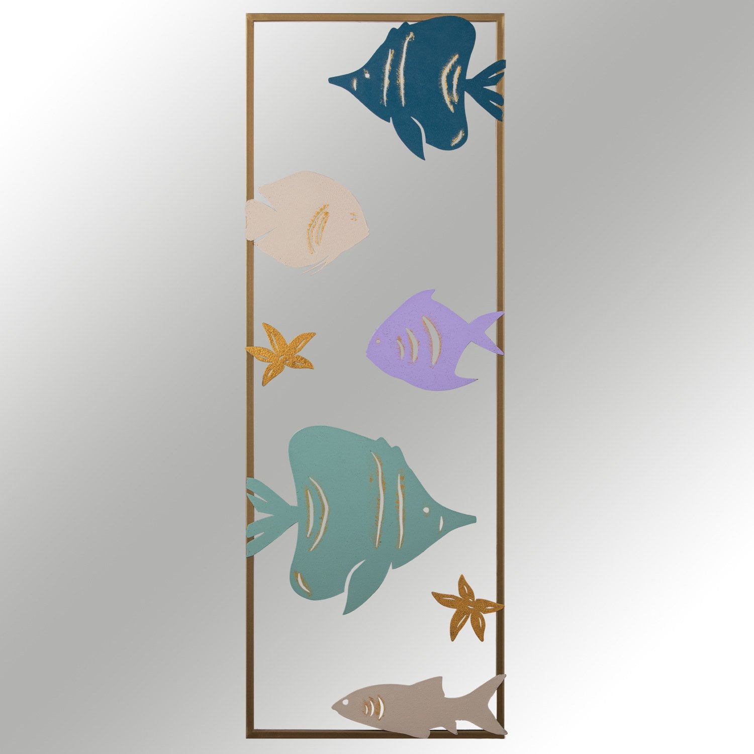 Aquário - 2 Acessório Decorativo 100% Metal Multicolor 32x5x90 cm