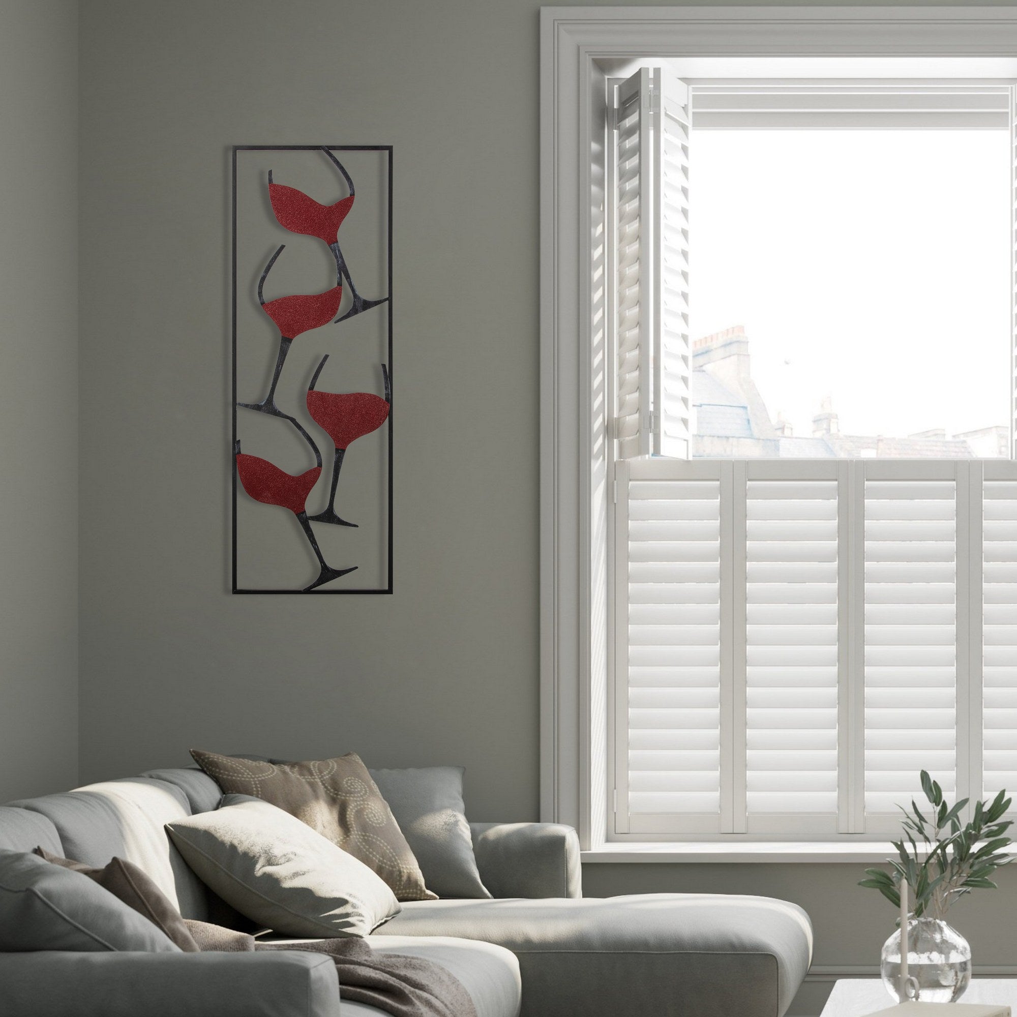 Acessório Decorativo em Metal “Wine - 1” Multicor 32x5x90 cm