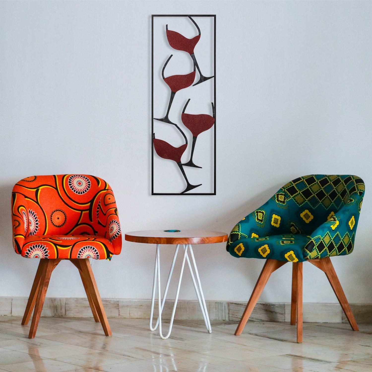 Acessório Decorativo em Metal “Wine - 1” Multicor 32x5x90 cm