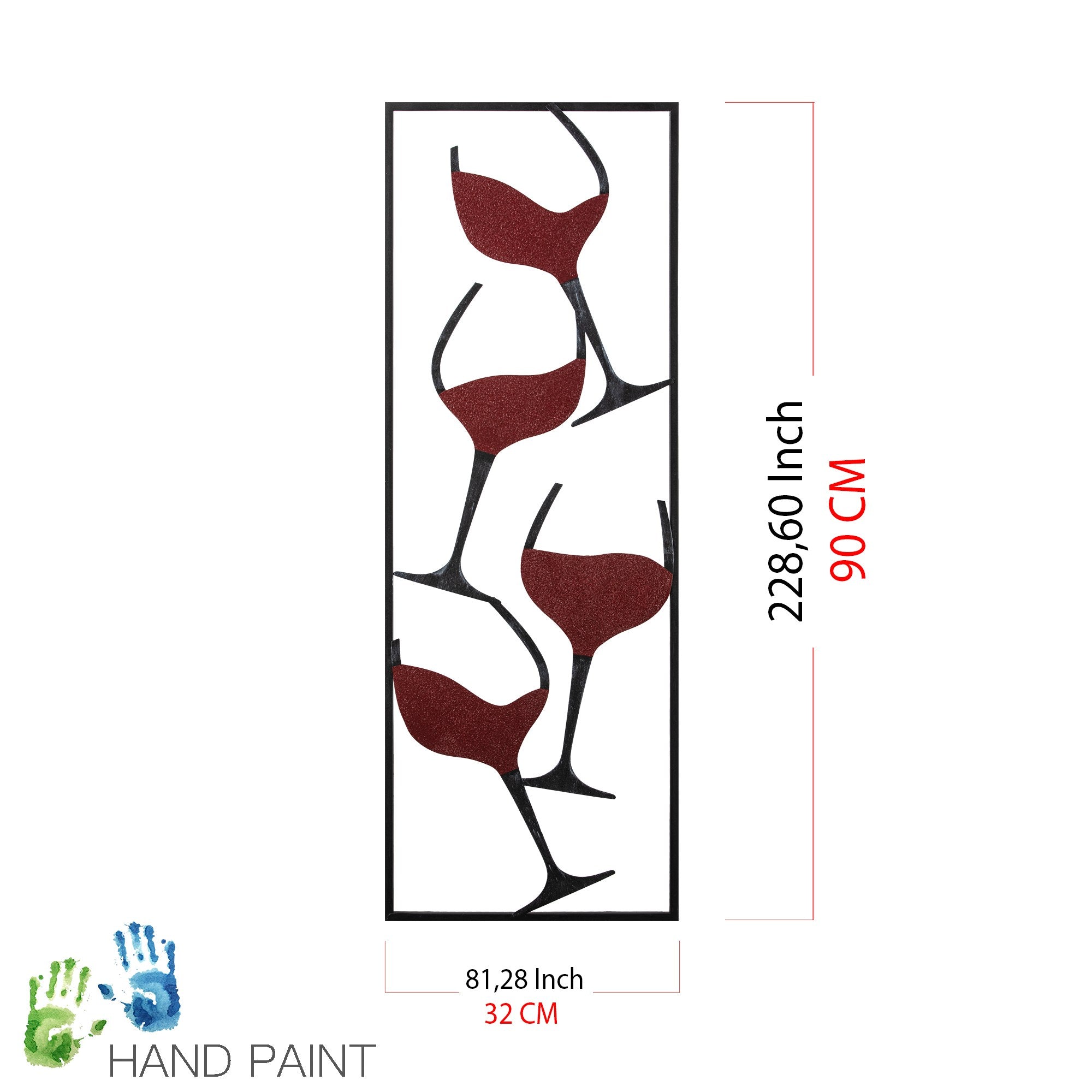 Acessório Decorativo em Metal “Wine - 1” Multicor 32x5x90 cm