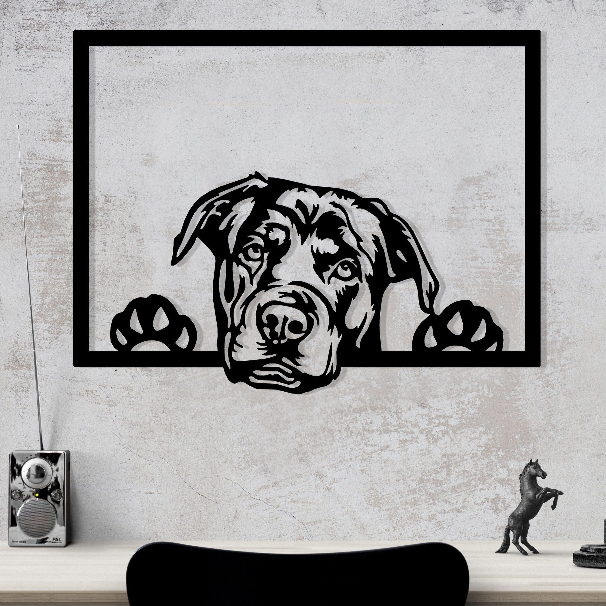 Enzo 7054 – Acessório Decorativo de Parede em Metal, Preto, 70x54 cm, 100% Metal (1,2 mm)