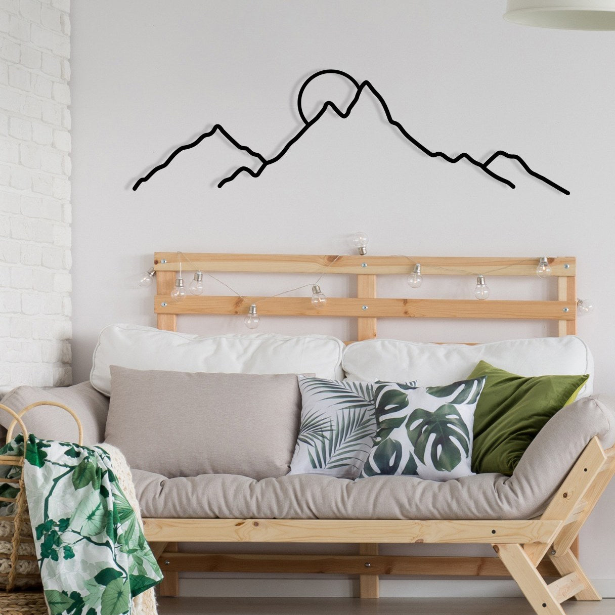 Acessório de parede decorativo de metal preto elegante, 100 x 29 cm | 100% metal, 1,2 mm de espessura | Perfeito para decoração moderna de casa e escritórios