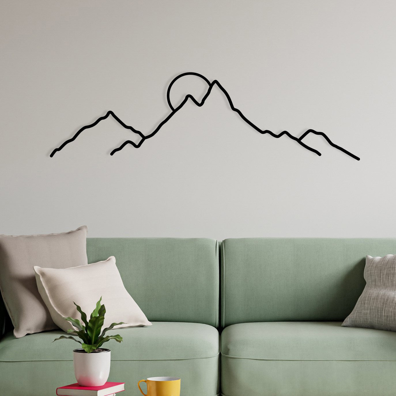 Acessório de parede decorativo de metal preto elegante, 100 x 29 cm | 100% metal, 1,2 mm de espessura | Perfeito para decoração moderna de casa e escritórios