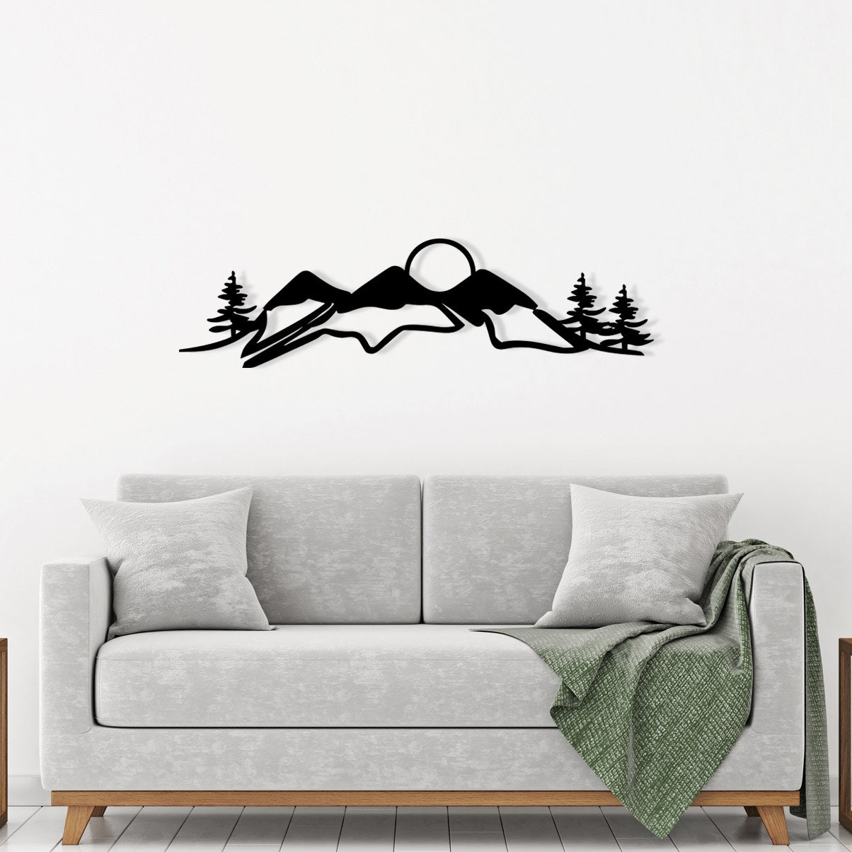 Snowtain Acessório Decorativo de Parede em Metal - Preto, 106 x 29 cm