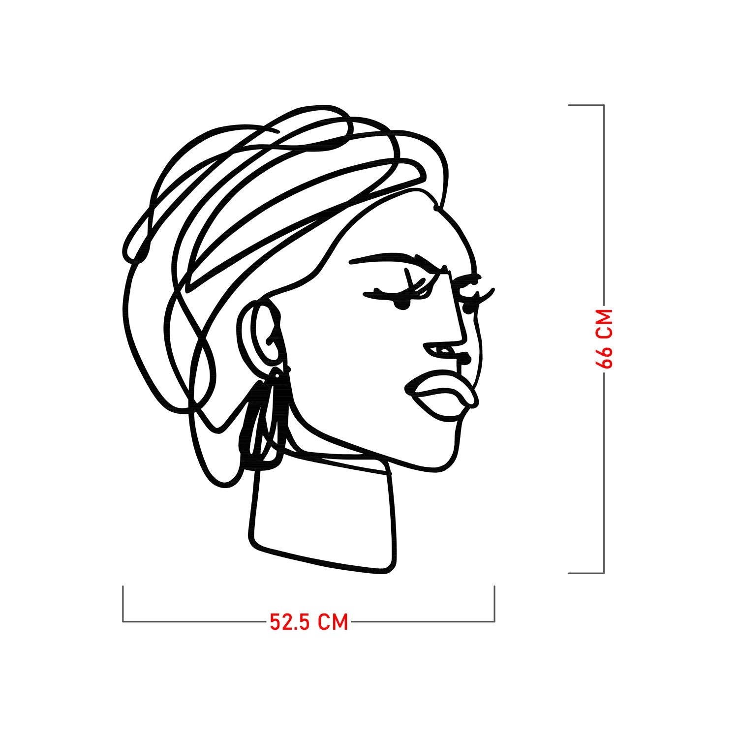 Afro — Acessório Decorativo de Parede em Metal Preto, 52,5 x 66 cm (Espessura 1,2 mm, 1,024 kg)