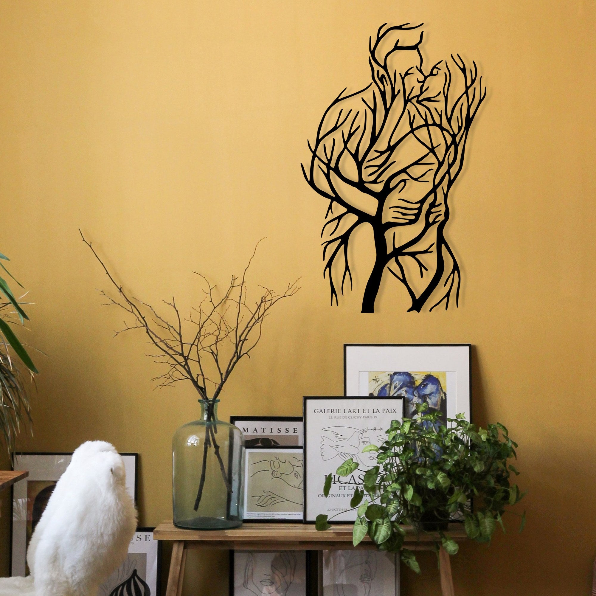 Painel Decorativo em Metal "Romance" – Preto, 37x58 cm (1,2 mm)