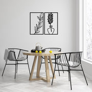 Bohem Acessório Decorativo de Parede em Metal Preto 38,5 x 63,5 cm (2 Peças, 1,2 mm)