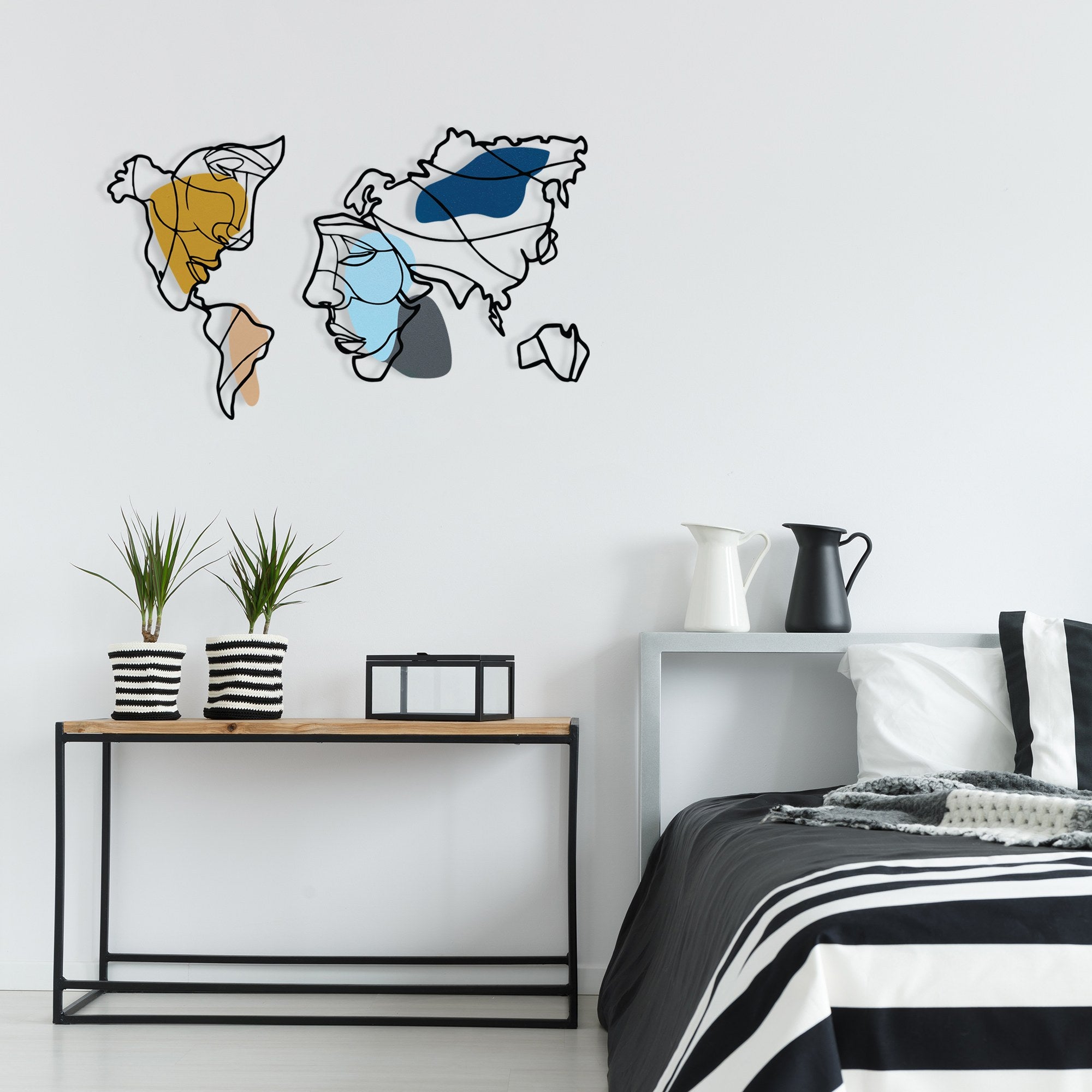 Acessório Decorativo de Parede em Metal e Madeira Lie World S Multicolorido 100 x 64,5 cm
