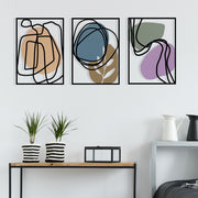 Acessório de parede decorativo de metal elegante, 129 x 54 cm | Metal durável de 1,20 mm e madeira de 3 mm | Perfeito para decoração moderna de casa e escritórios