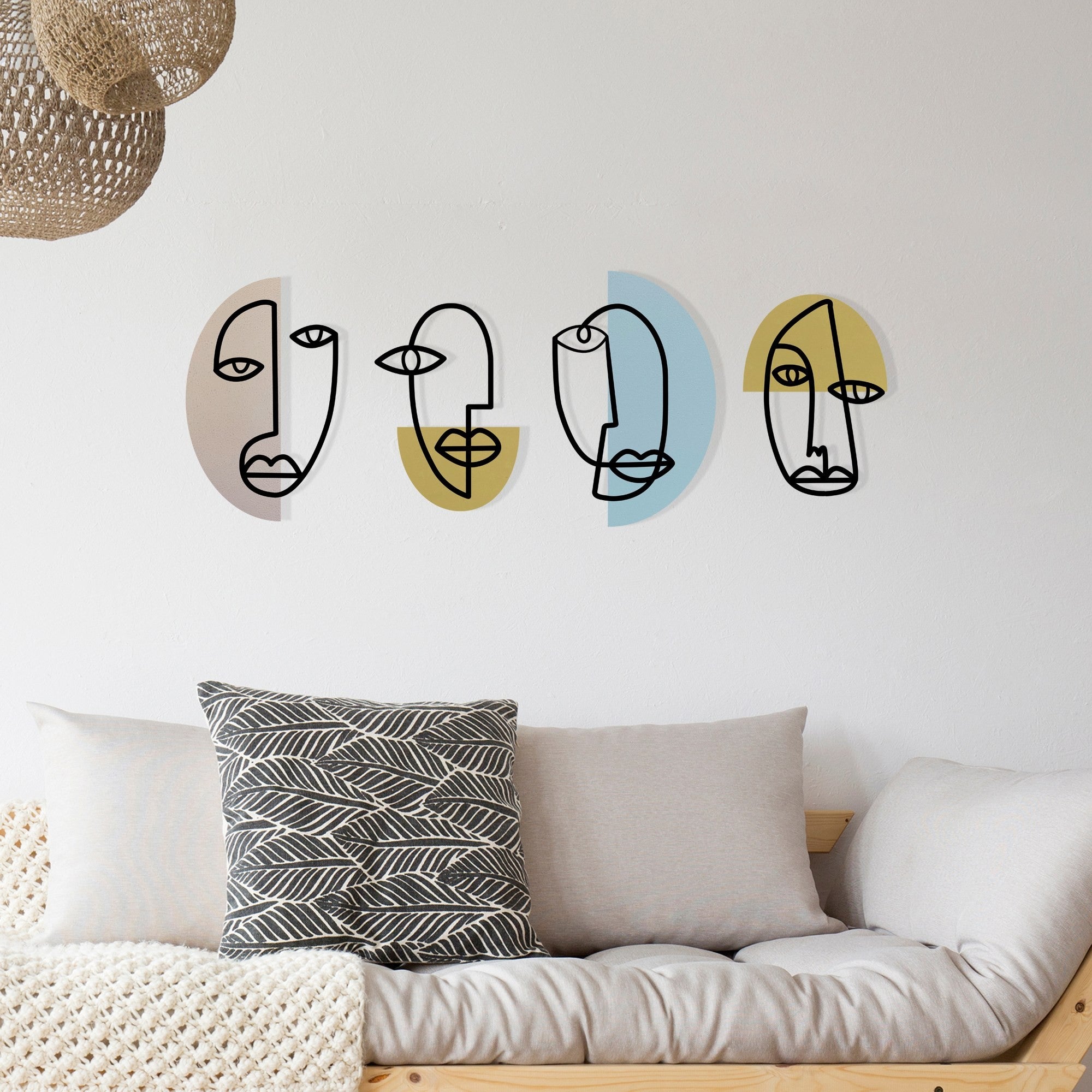 Kubizm 15 – Acessório Decorativo de Parede em Metal e Madeira, Multicolor, 159 x 58 cm