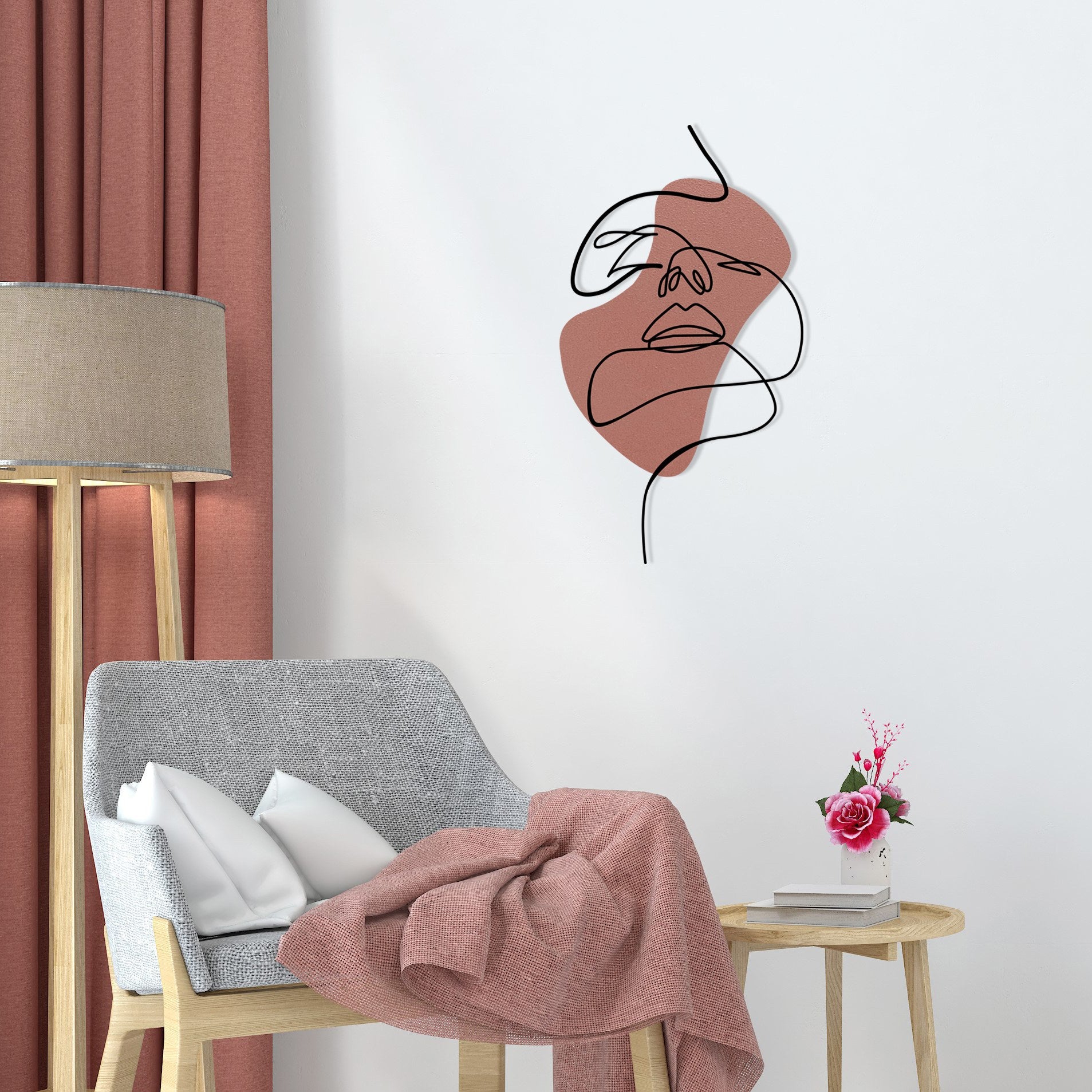 Acessório Decorativo de Parede em Metal e Madeira “Innocent”, Multicor, 38 x 68 cm (279ENZ2627)