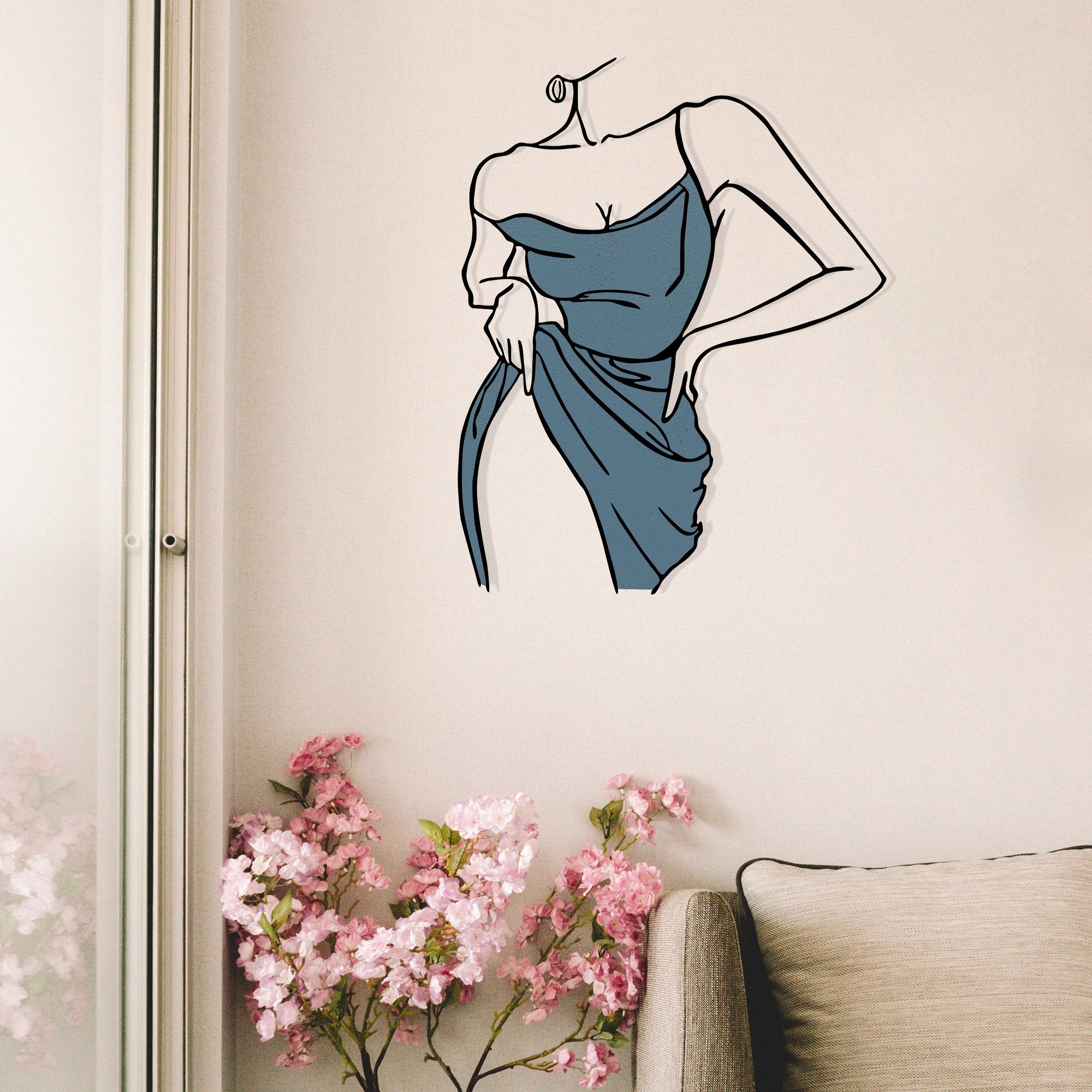 Caroline — Acessório de Parede Decorativo em Metal e Madeira, Multicolor, 56 x 70 cm