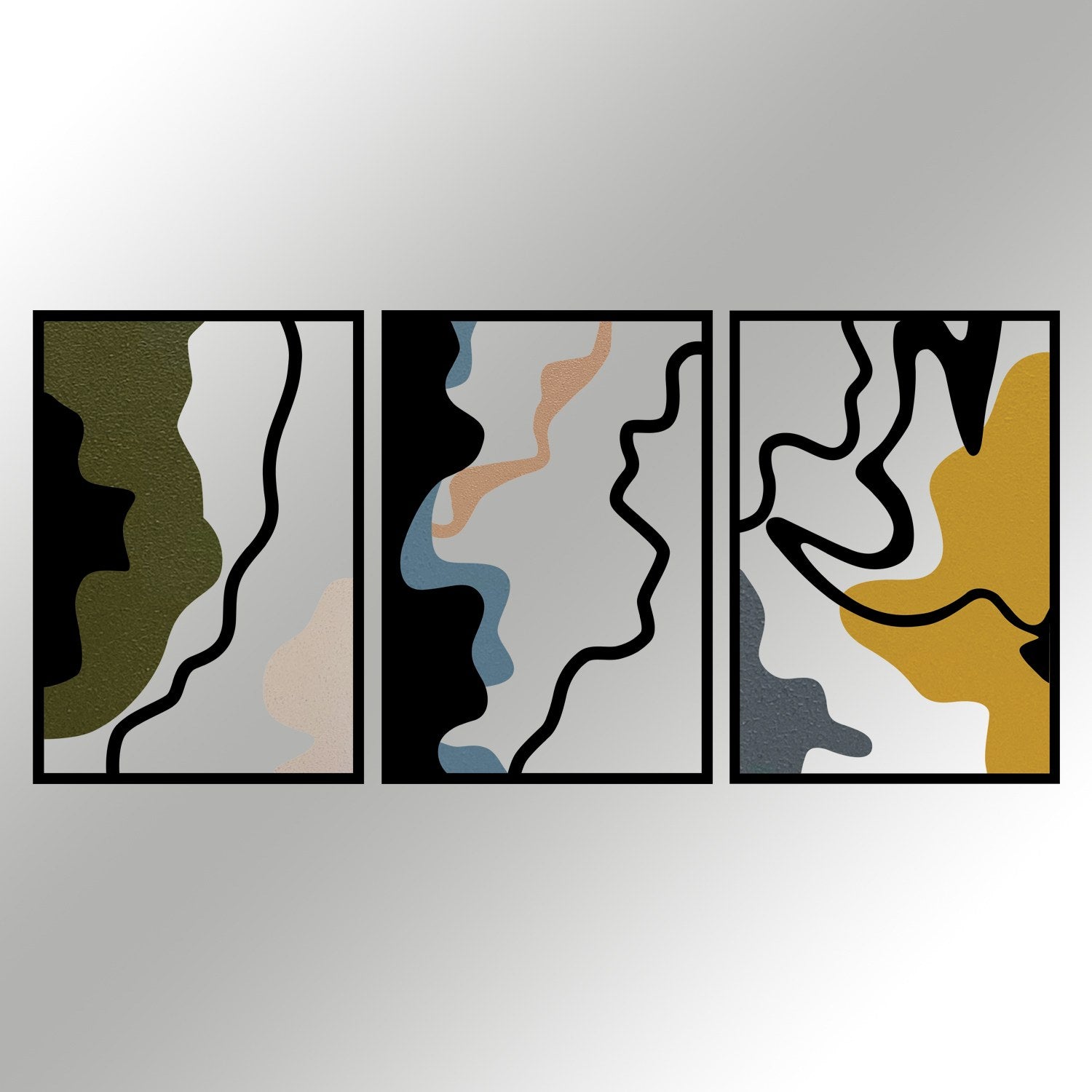 Complex — Acessório Decorativo de Parede em Metal e Madeira Multicolor, 118,5 x 54,5 cm