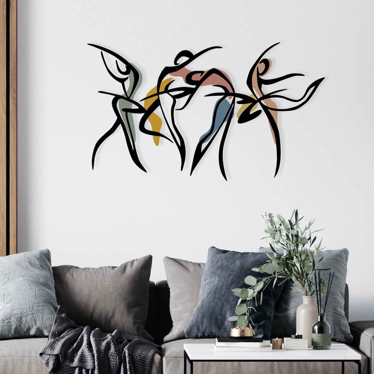 Acessório de parede decorativo de metal elegante, 97 x 56,5 cm | Metal durável de 1,20 mm e madeira de 3 mm | Perfeito para decoração moderna e arte de parede exclusiva