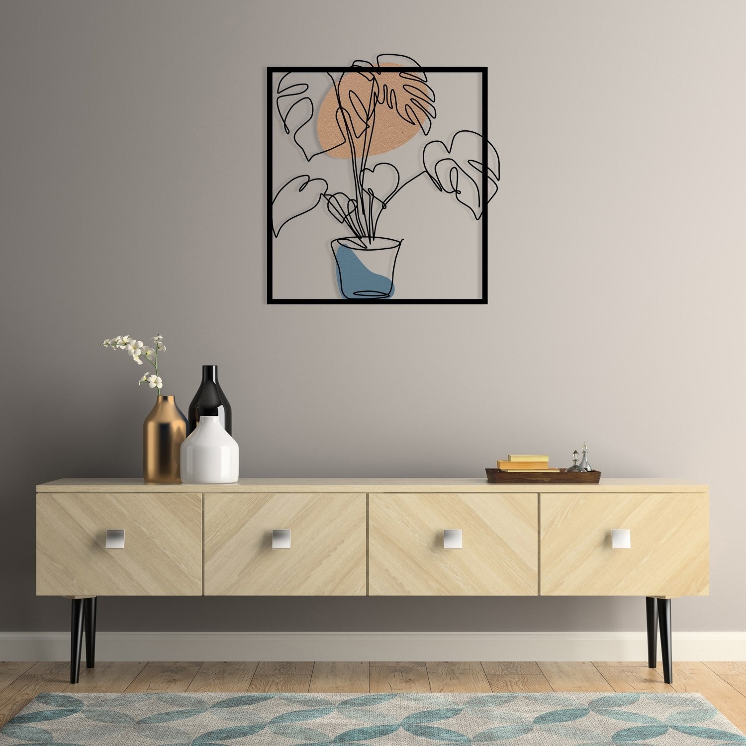 Estrela Multicolor de Parede em Metal e Madeira 49 x 53 cm – 279ENZ2636